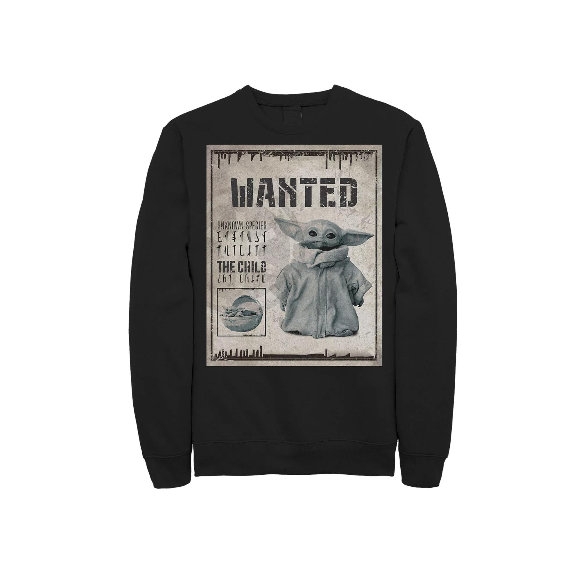 Men's Star Wars The Mandalorian The Child Aka Baby Yoda Wanted Poster Sweatshirt,  Product Image