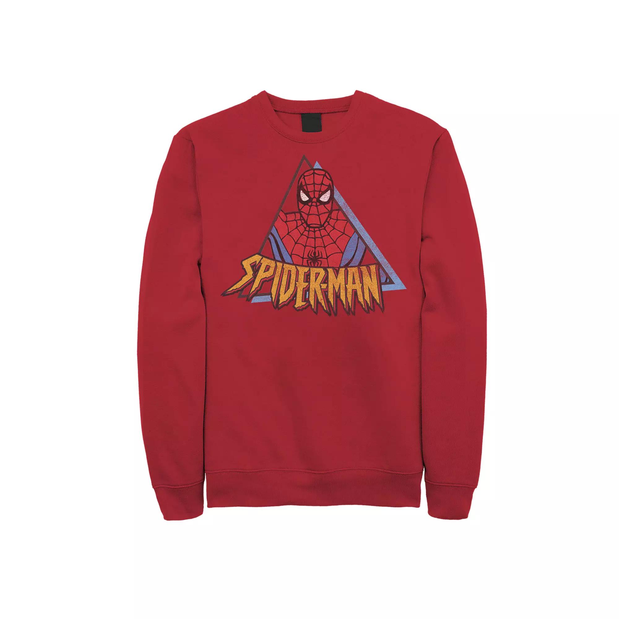Men's Marvel Spider-Man Retro Triangle Portrait Sweatshirt,  Product Image