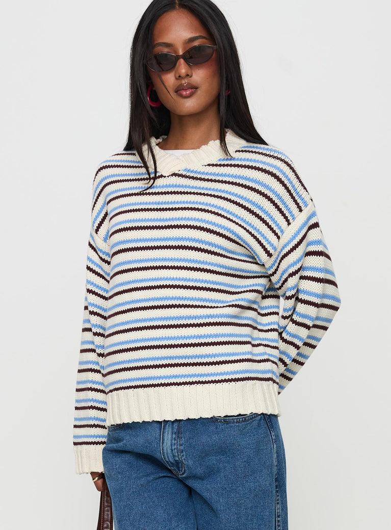 Karolyn Sweater Blue Stripe Product Image