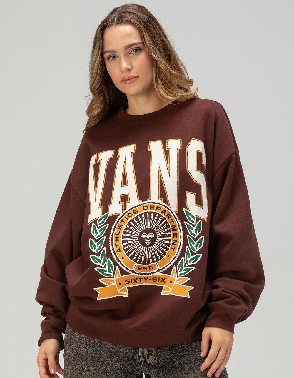 VANS First Team Womens Oversized Crewneck Sweatshirt - CHOCOLATE Product Image