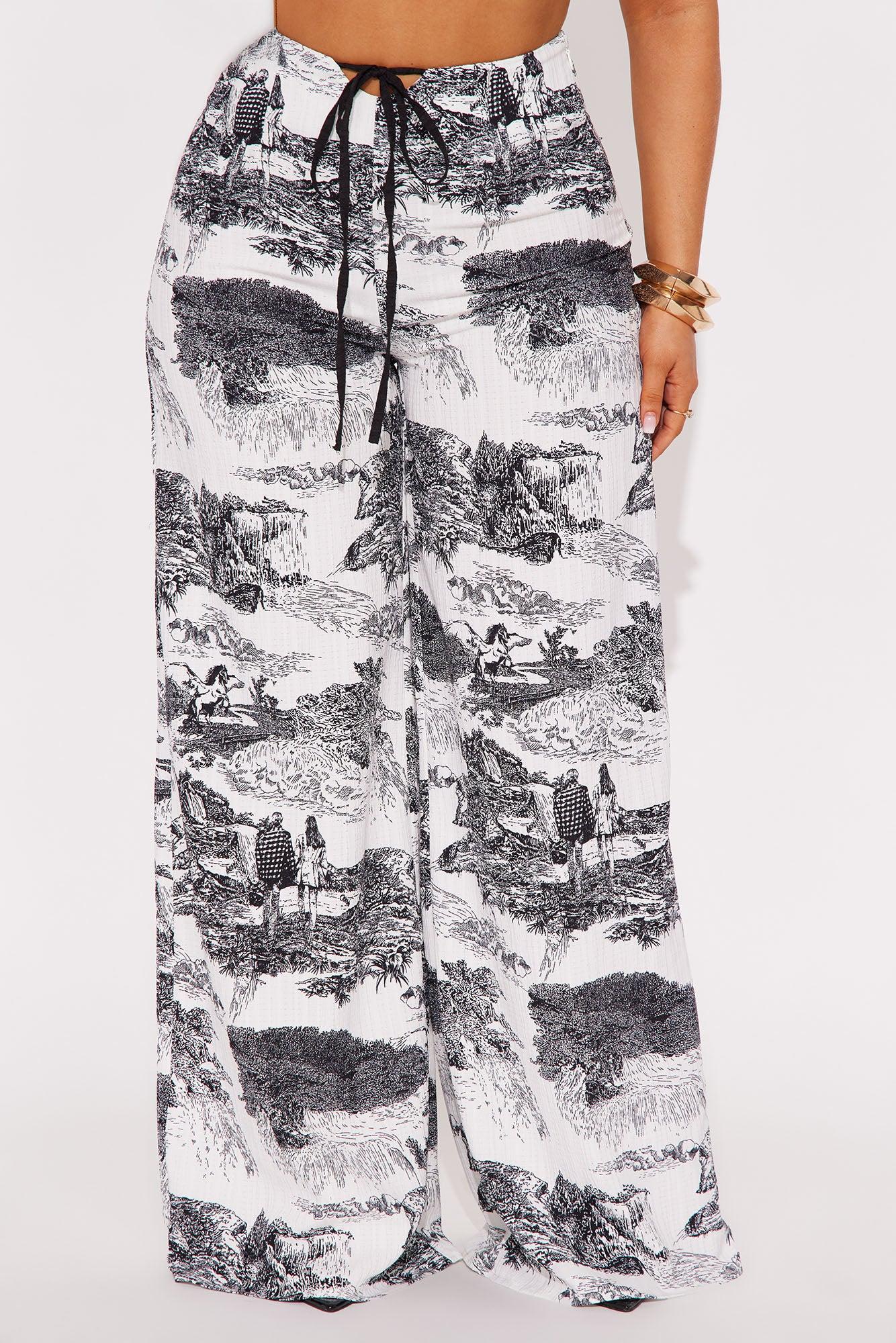 Scenic View Wide Leg Pant - Black/White Product Image