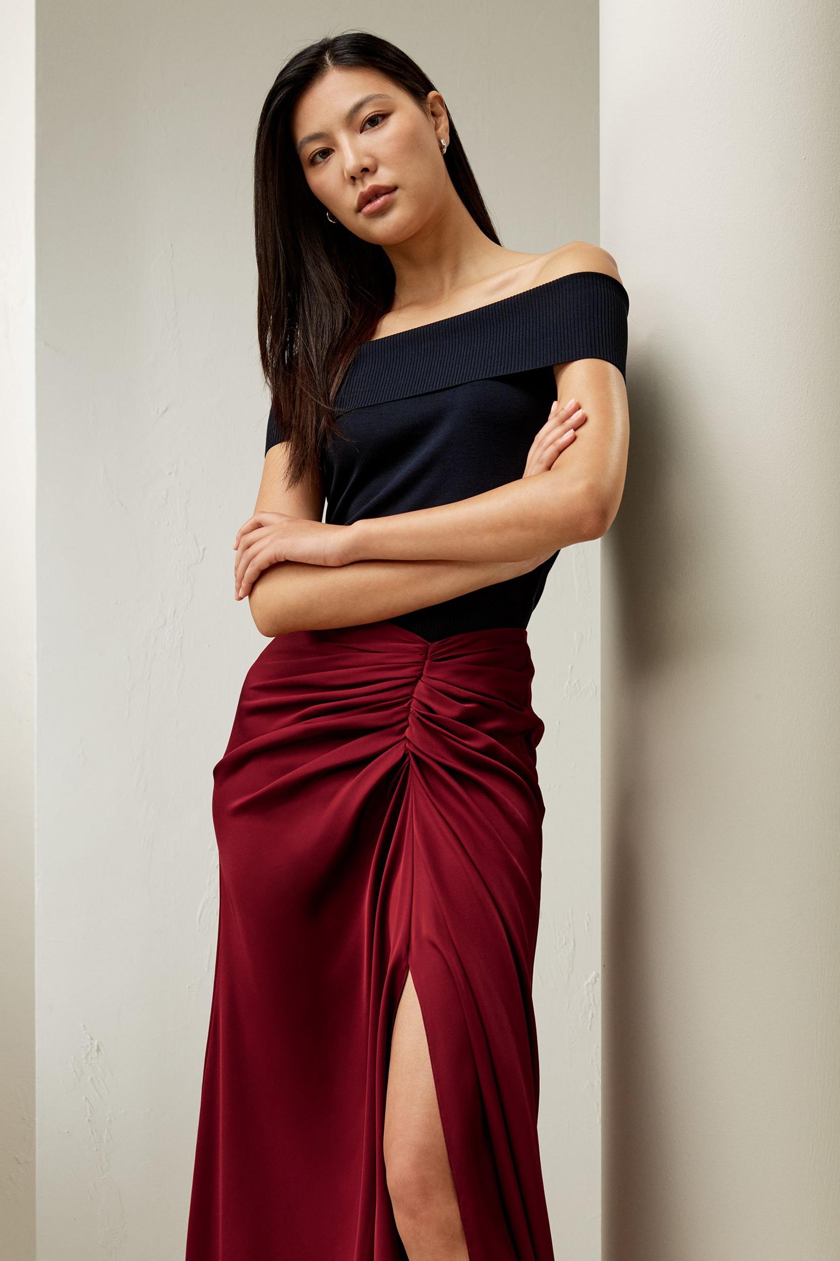 Coastline Silk Midi Skirt Product Image