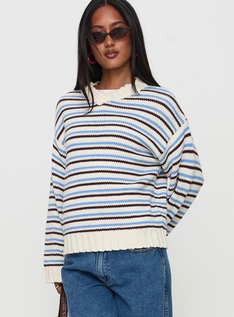 Karolyn Sweater Blue Stripe Product Image