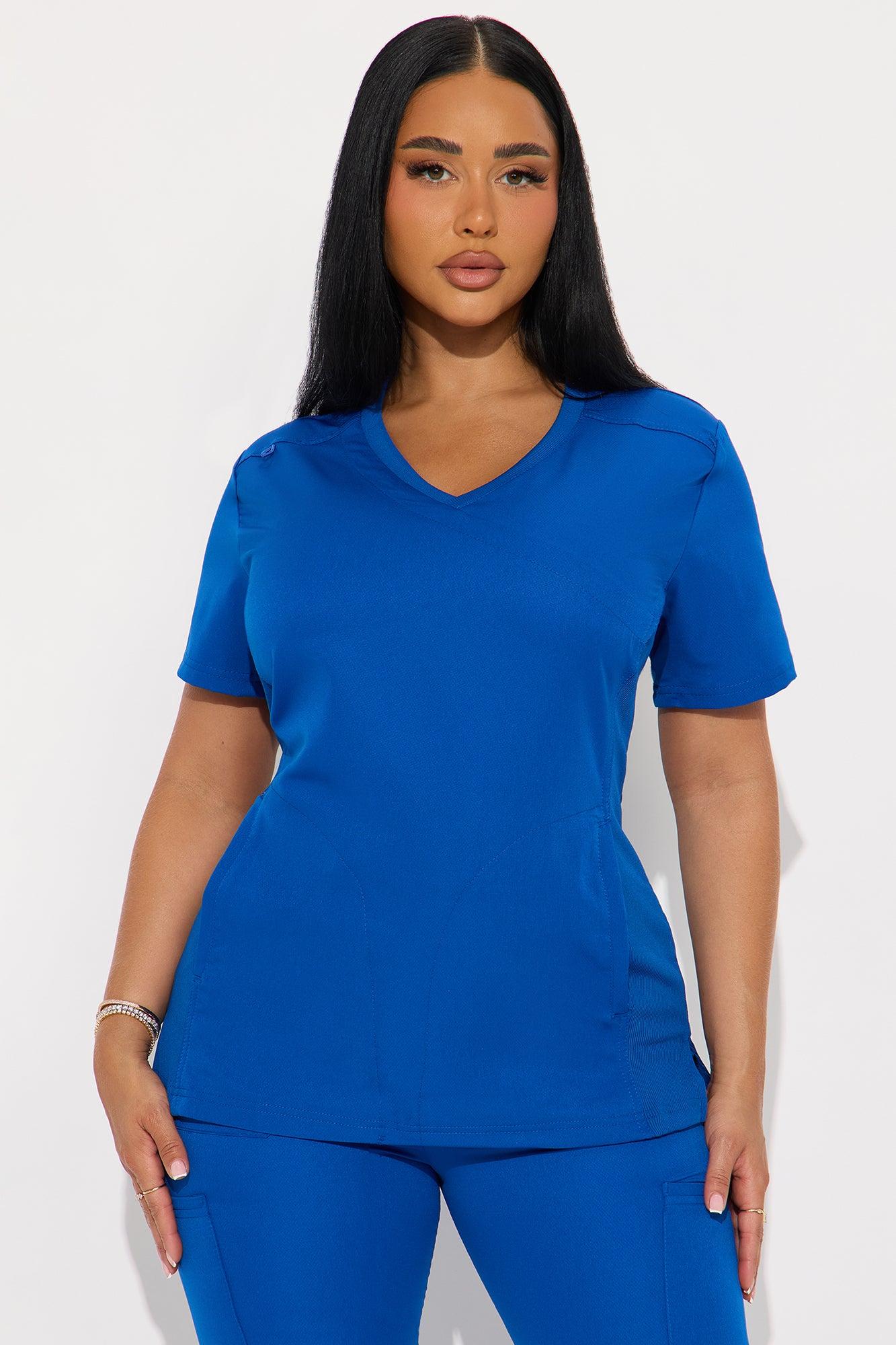 Get To Work Stretch Uniform Scrub Jogger Set - Royal Female Product Image