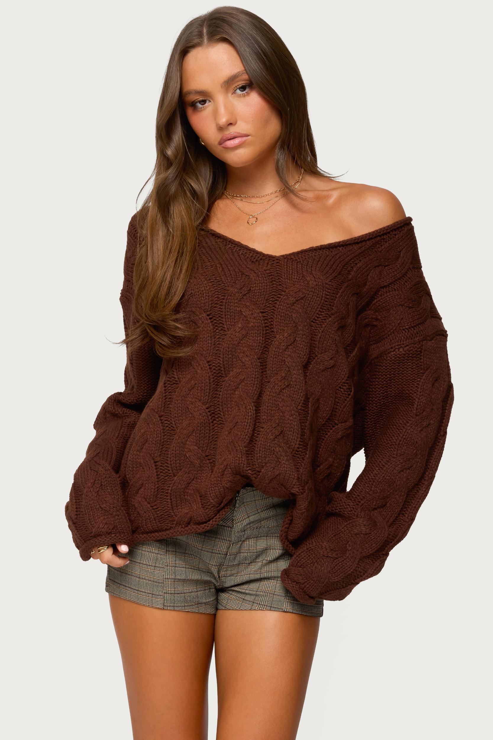 Inga Oversized Cable Knit Sweater Product Image