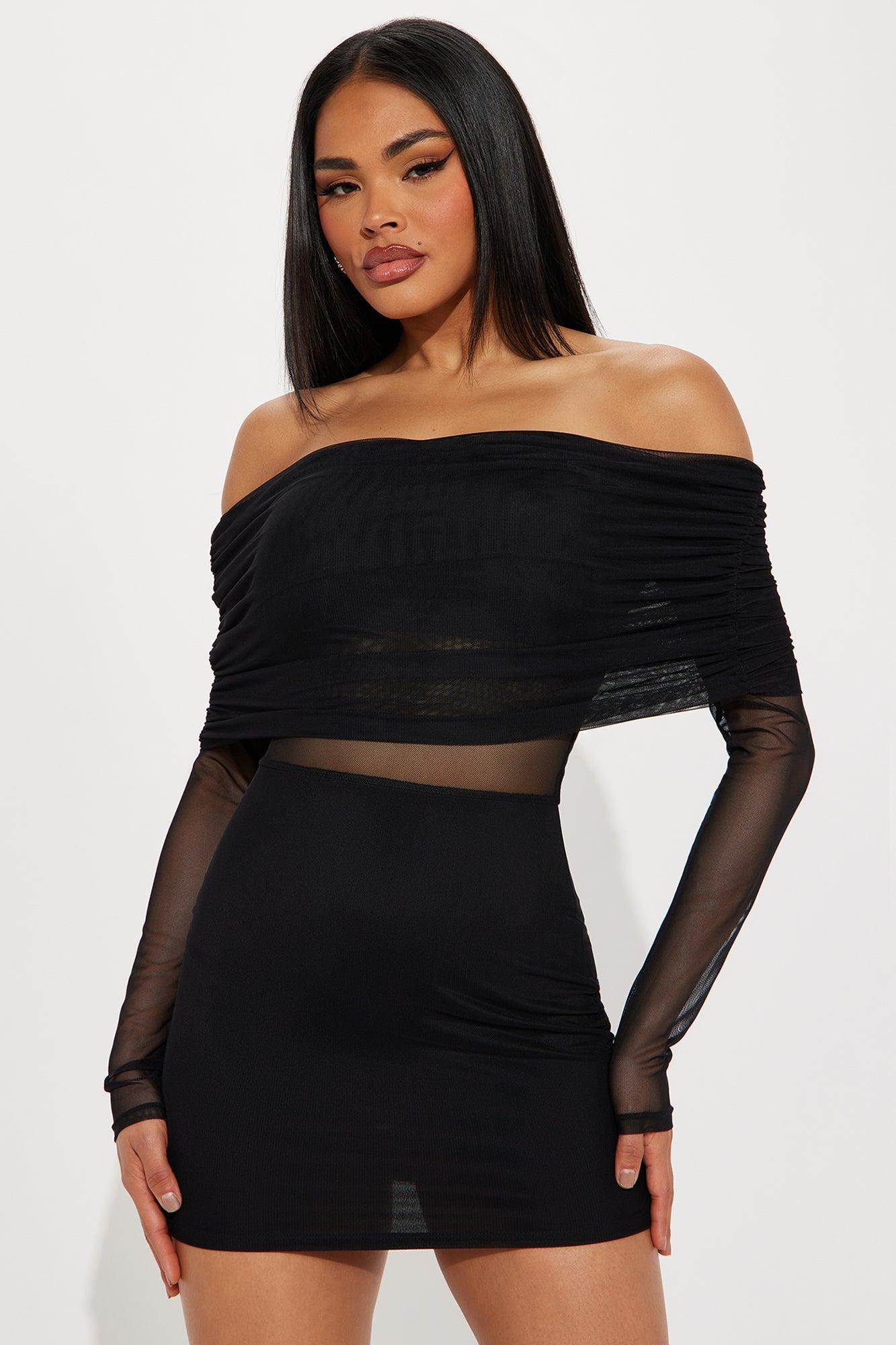 Raveena Mesh Mini Dress - Black Product Image