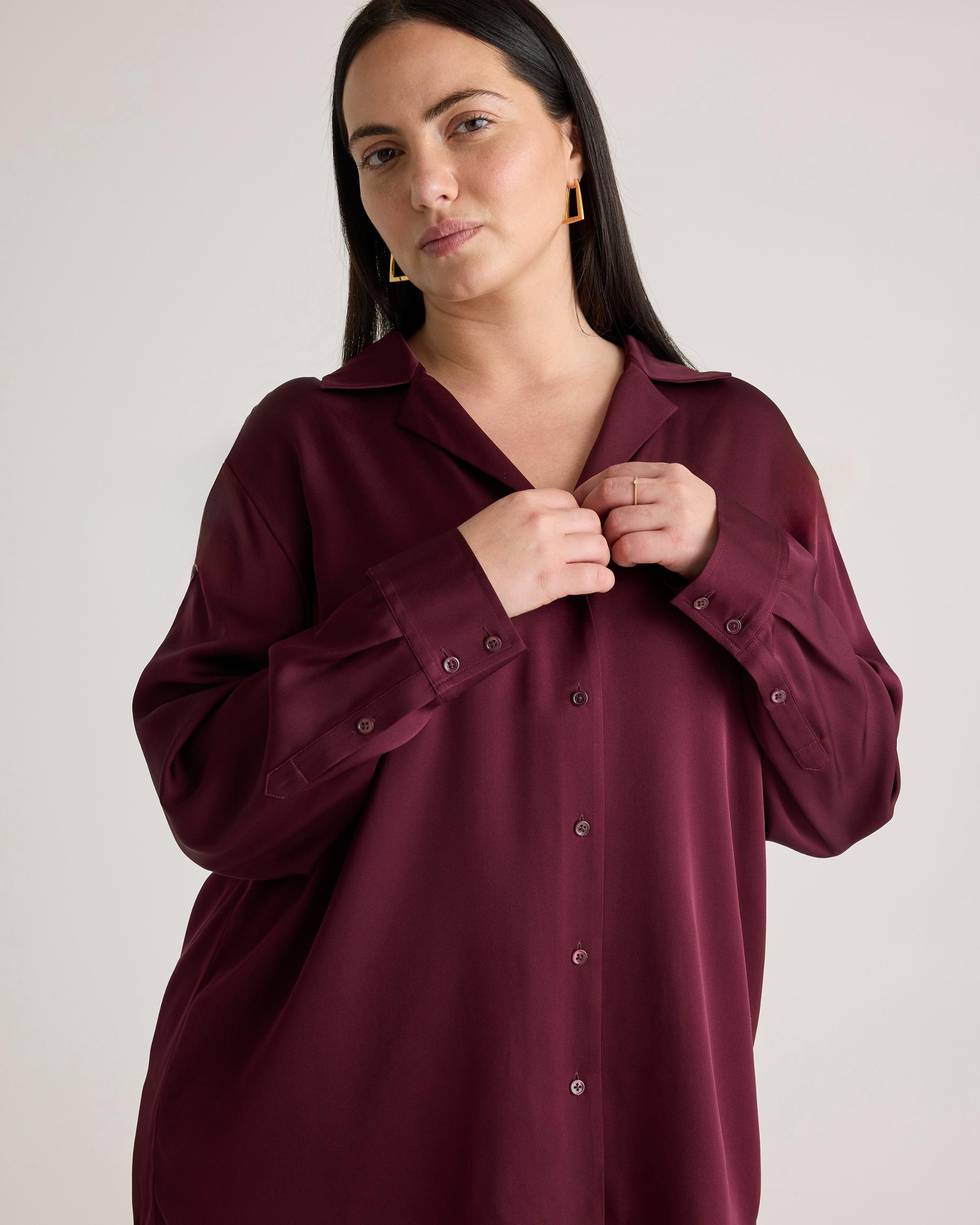 Quince | Women's Washable Stretch Silk Notch Collar Blouse Product Image