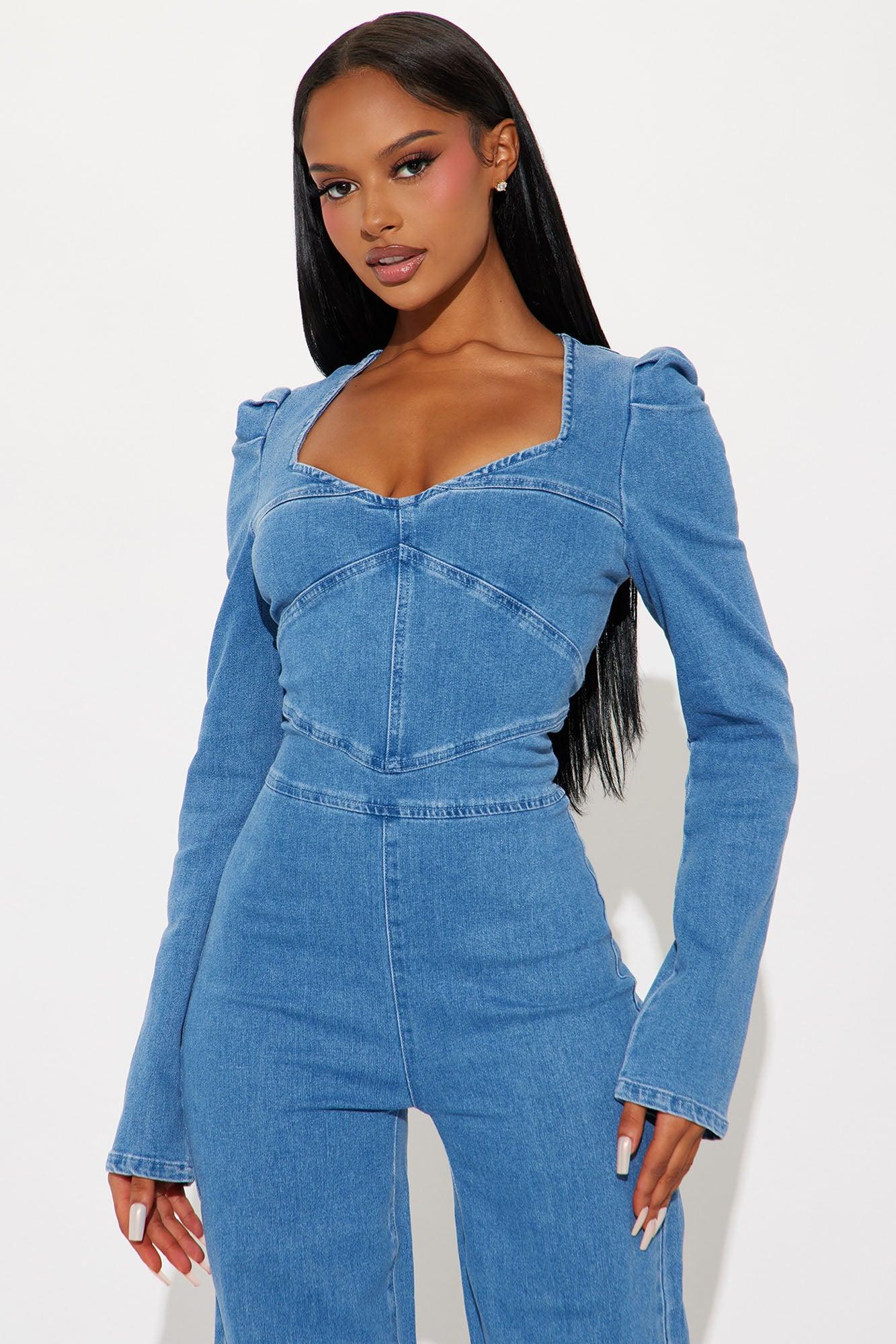 Sabrina Denim Jumpsuit - Medium Wash Product Image
