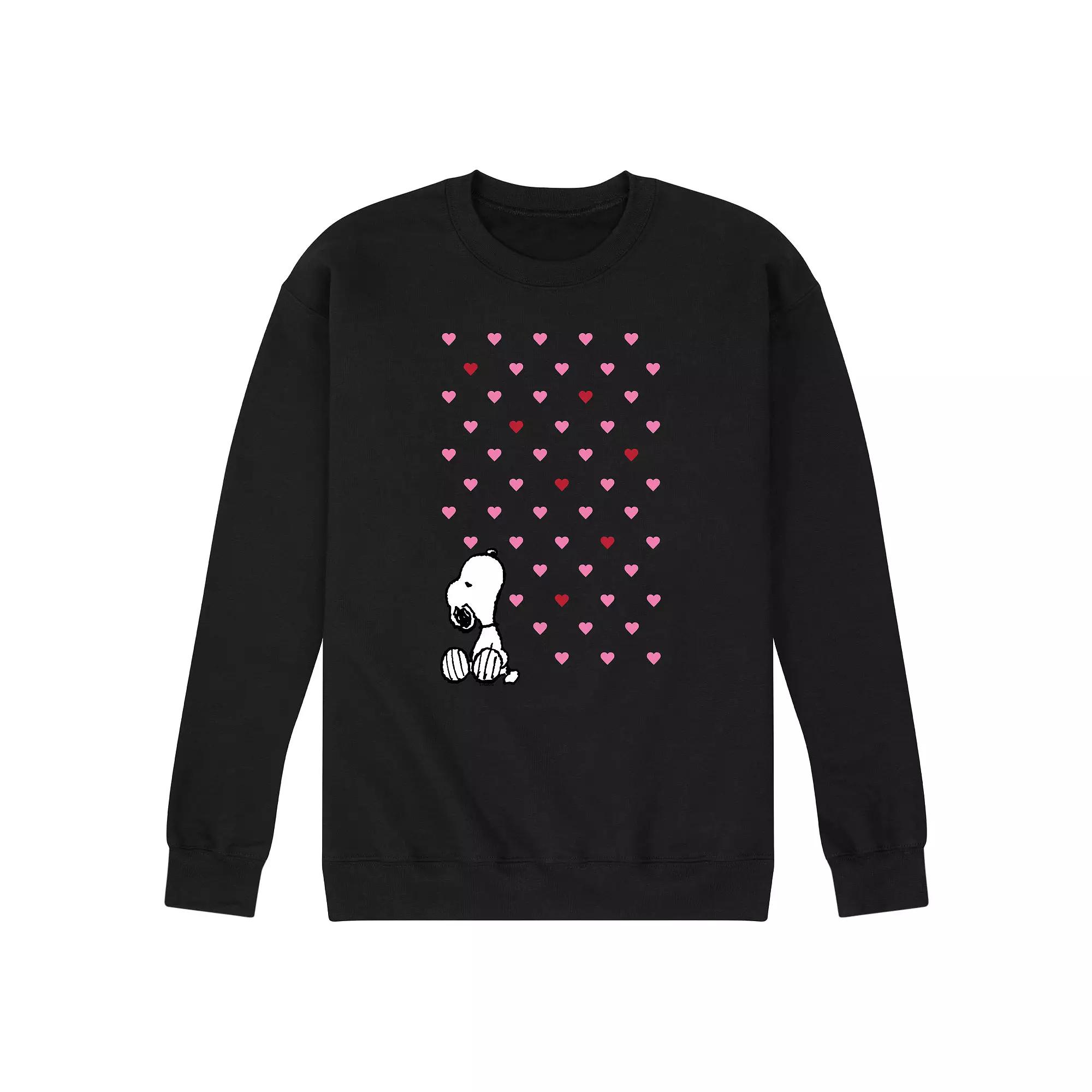 Men's Peanuts Snoopy Hearts Graphic Sweatshirt,  Product Image