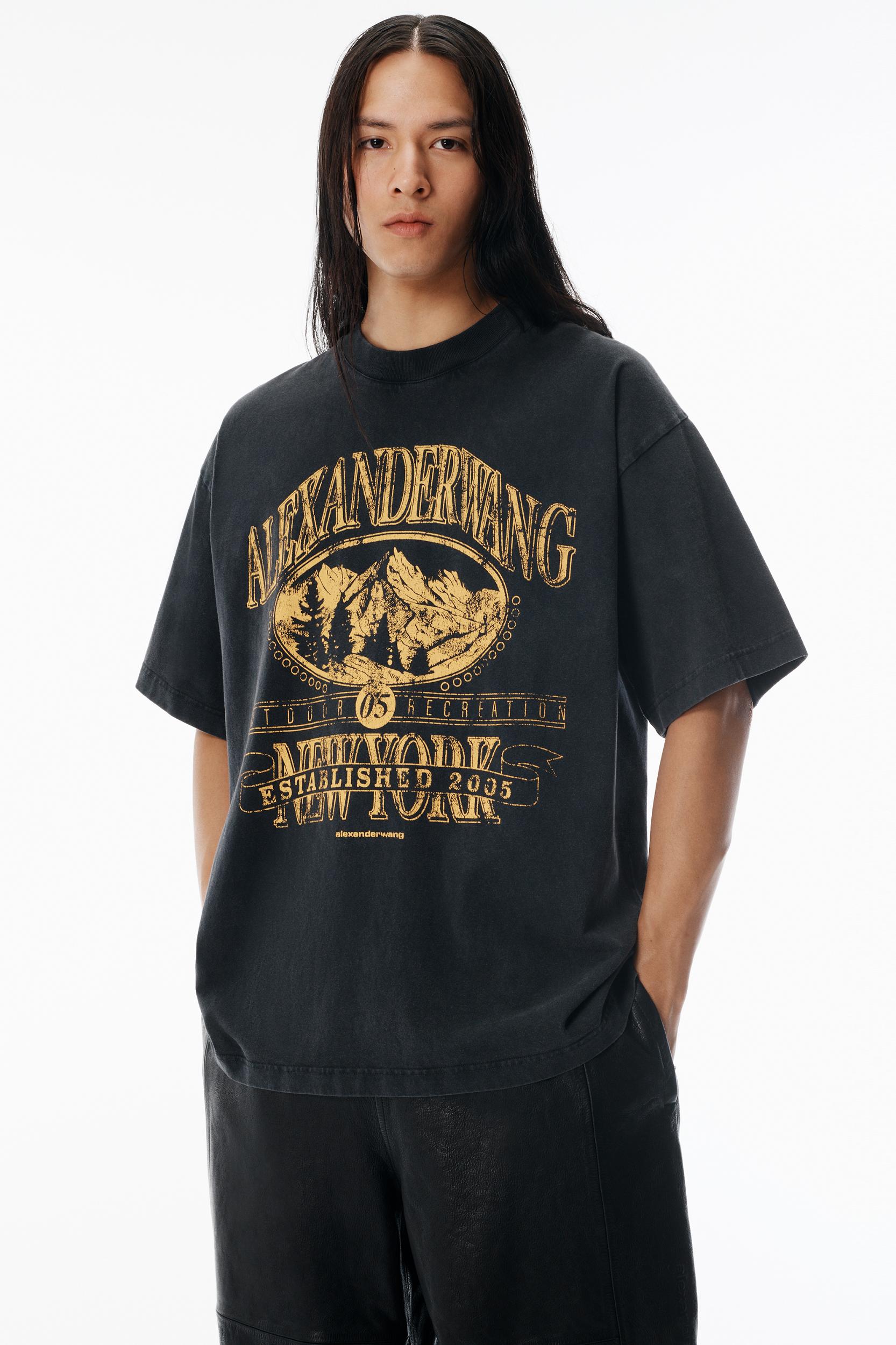 Black Sunfade-effect Wash Jersey Tee Product Image