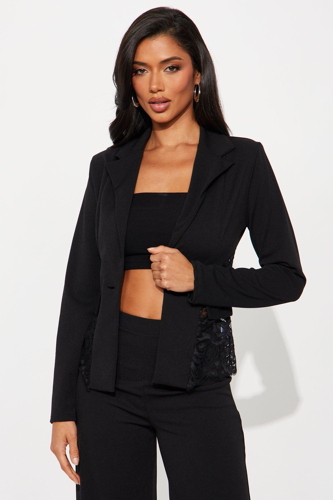 Midnight Meetings Blazer Pant Set - Black Female Product Image