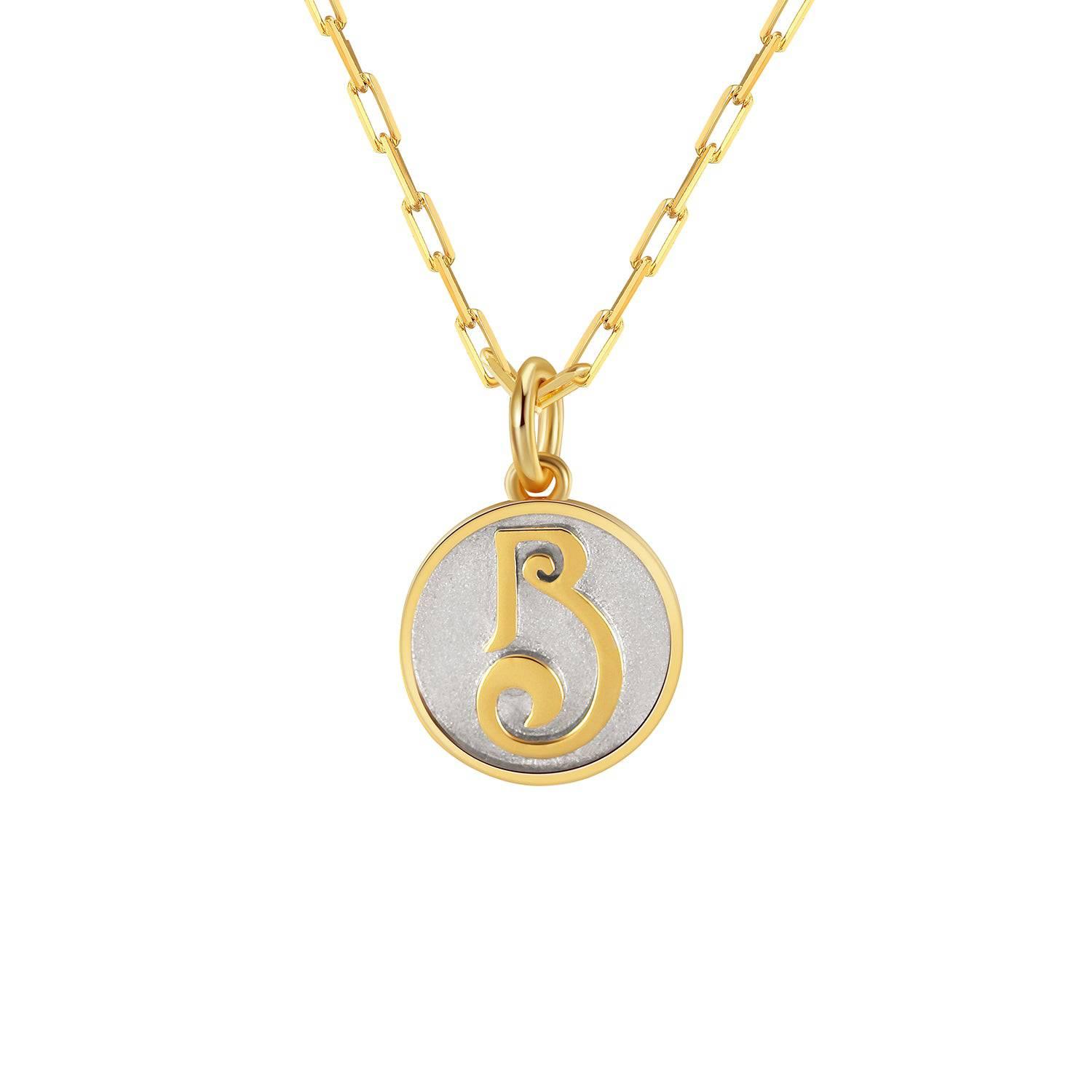 Saints Dainty Fancy Initial Pendant Necklace A-Z Product Image