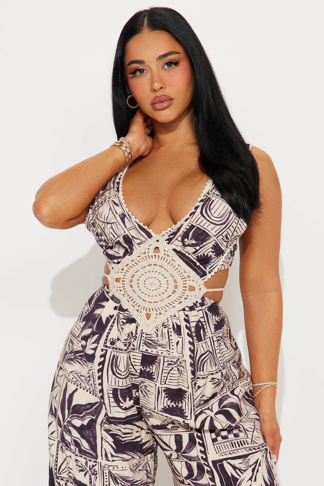 Sunny Skies Printed Jumpsuit - Black/combo Product Image