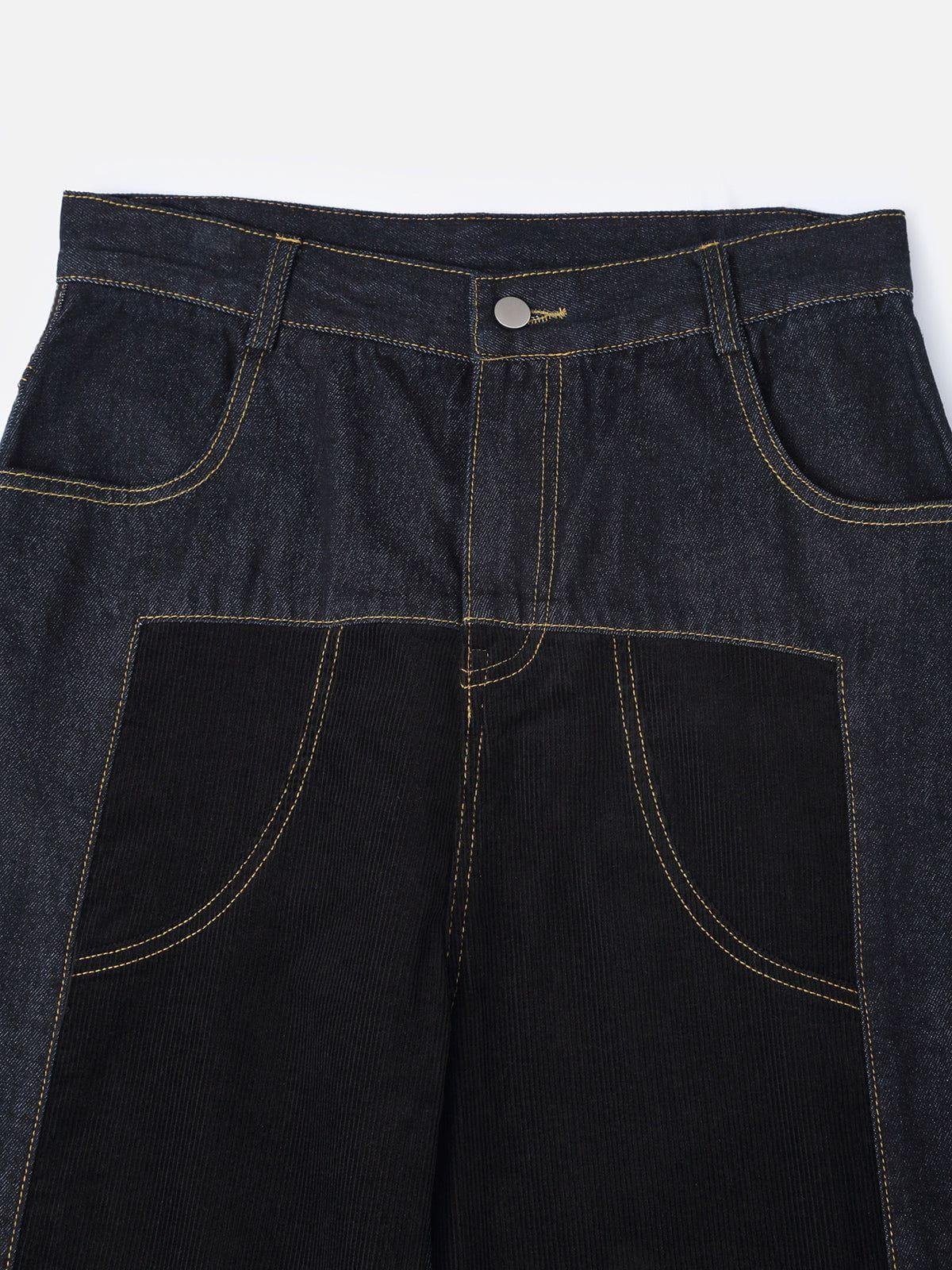 Aelfric Eden Corduroy Patchwork Super Baggy Barrel Jeans Product Image