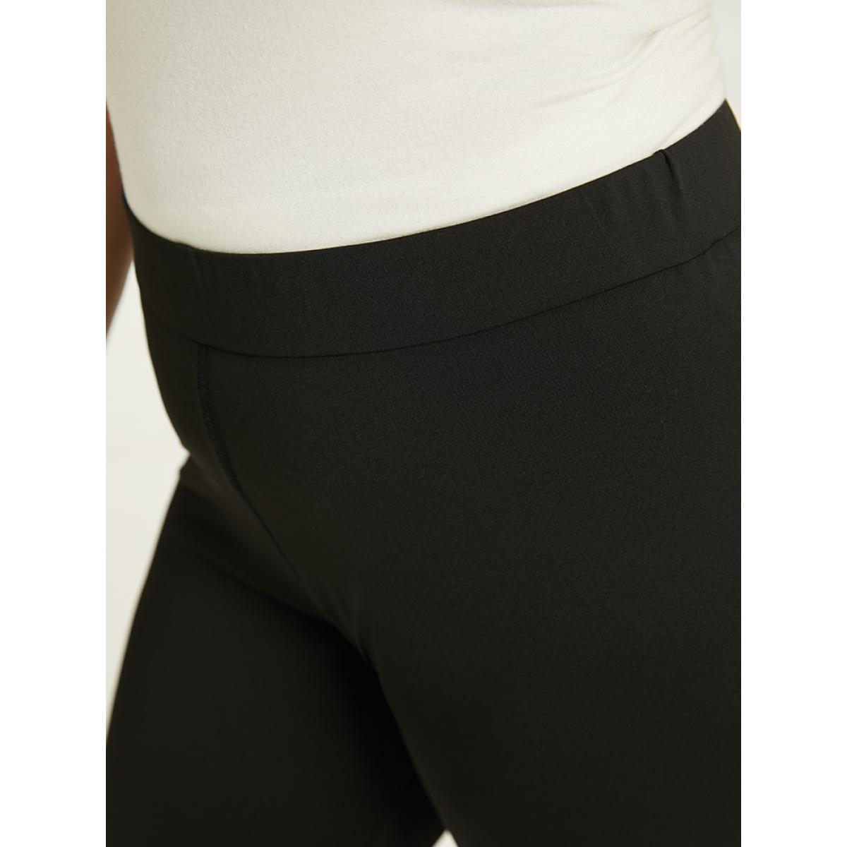 Plus Size Skinny Elastic Waist Pearl Beaded Leggings Women Black Elegant High stretch Skinny High Rise Dailywear Leggings BloomChic 14-16/1X Product Image