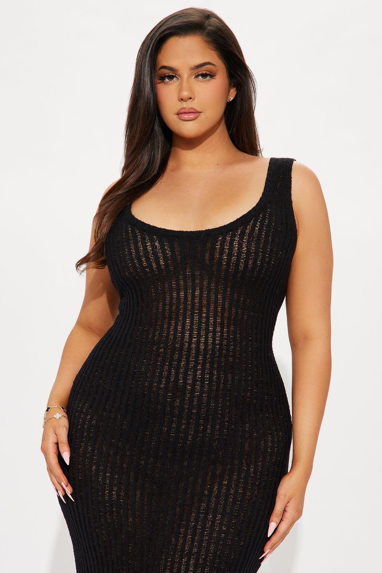 Mia 2 Piece Sweater Maxi Dress Set - Black Product Image