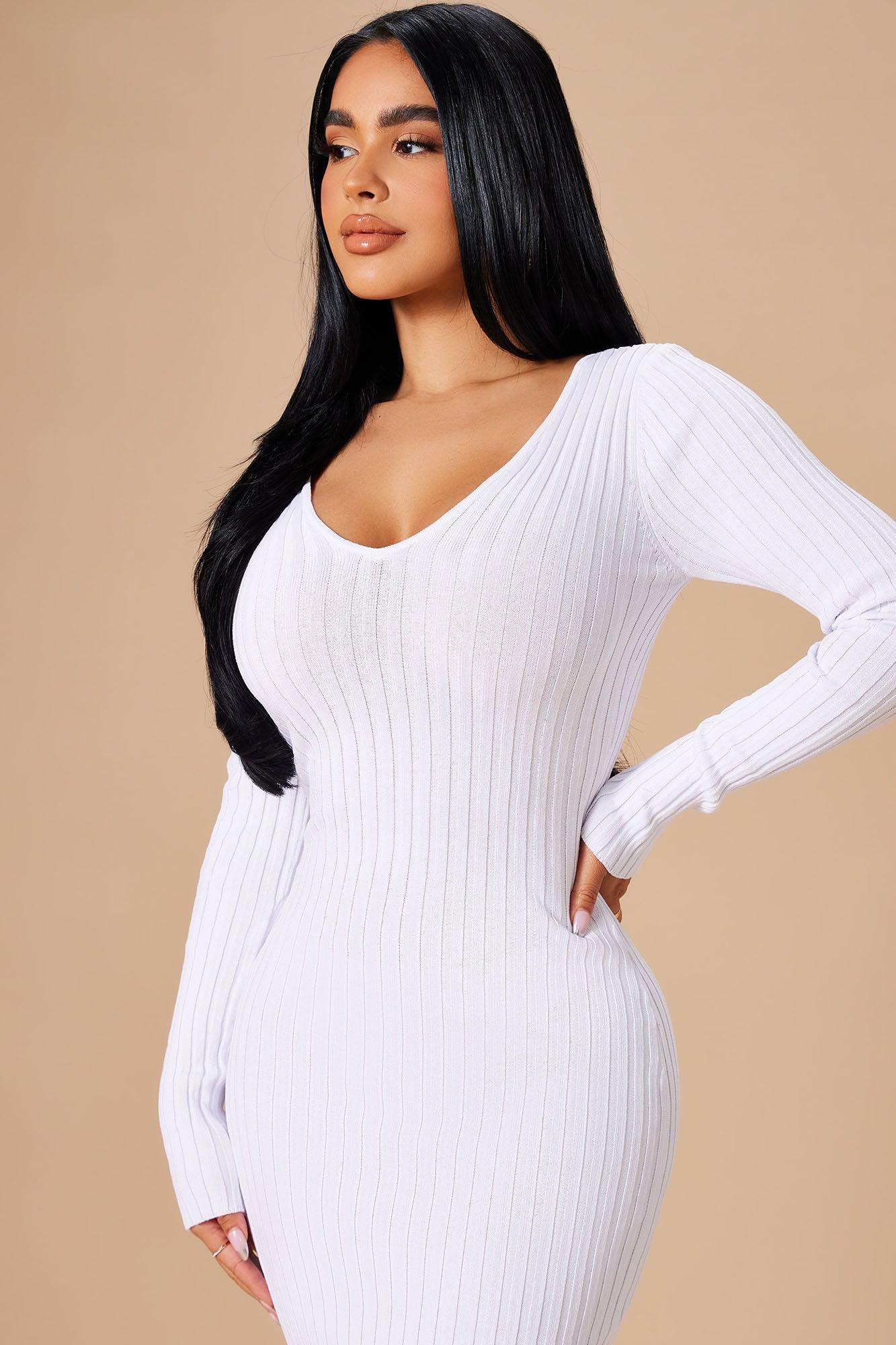 Kallan Knit Dress - White Product Image