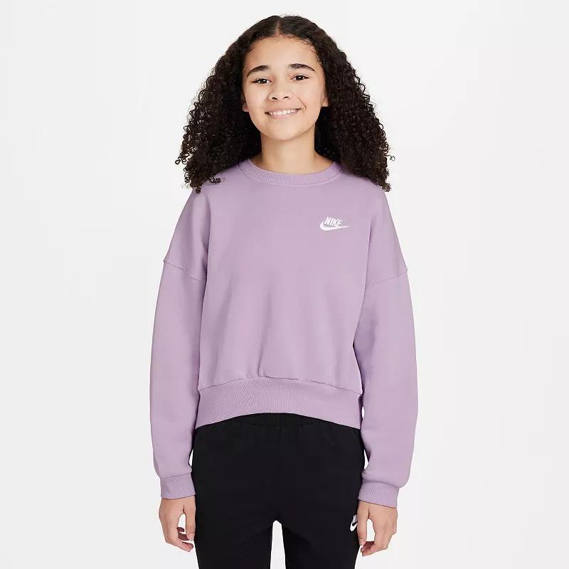 Unisex Nike Sportswear Club Fleece Girls' Boxy Crew-Neck Sweatshirt Product Image