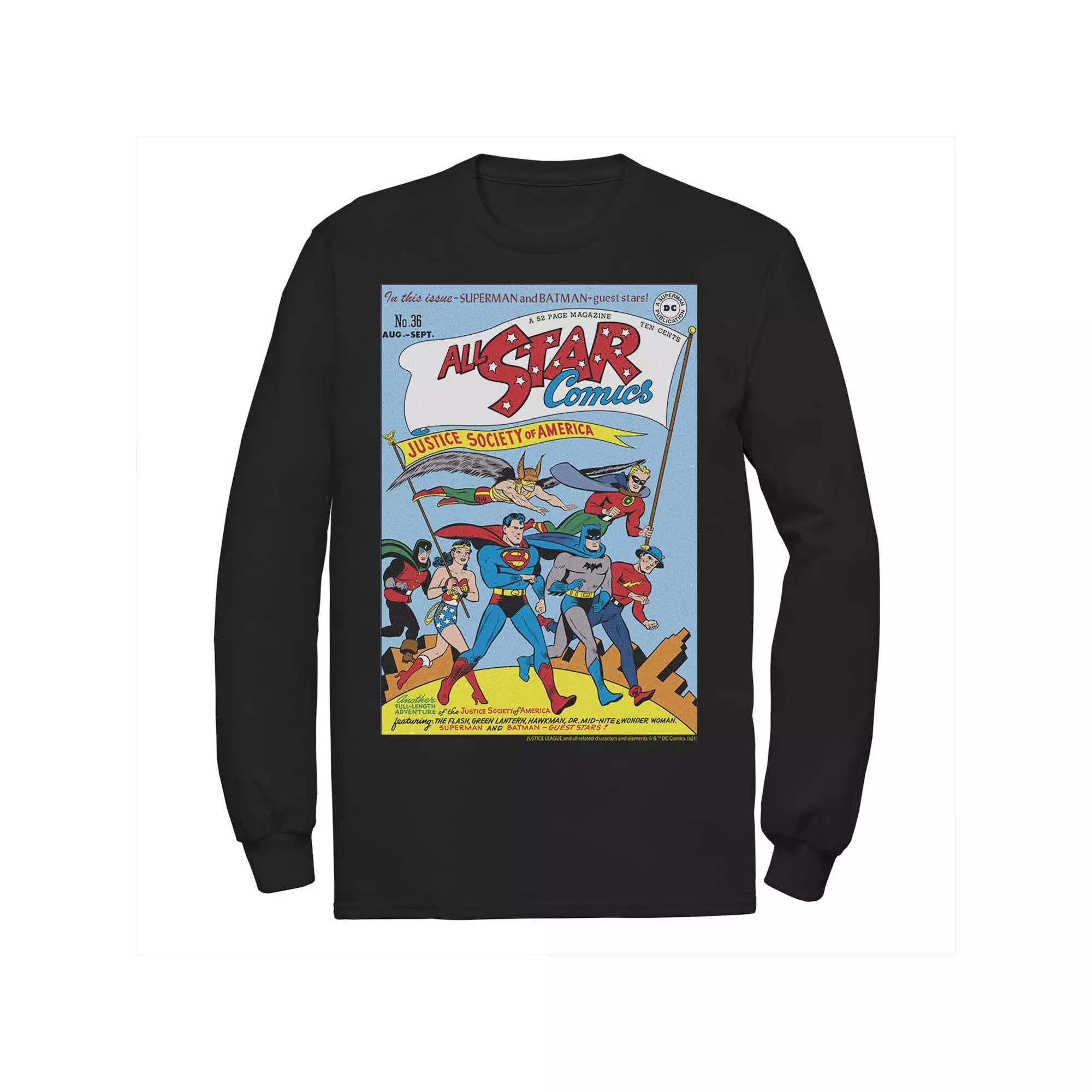 Men's Justice League All Star Comics Vintage Cover Tee,  Product Image