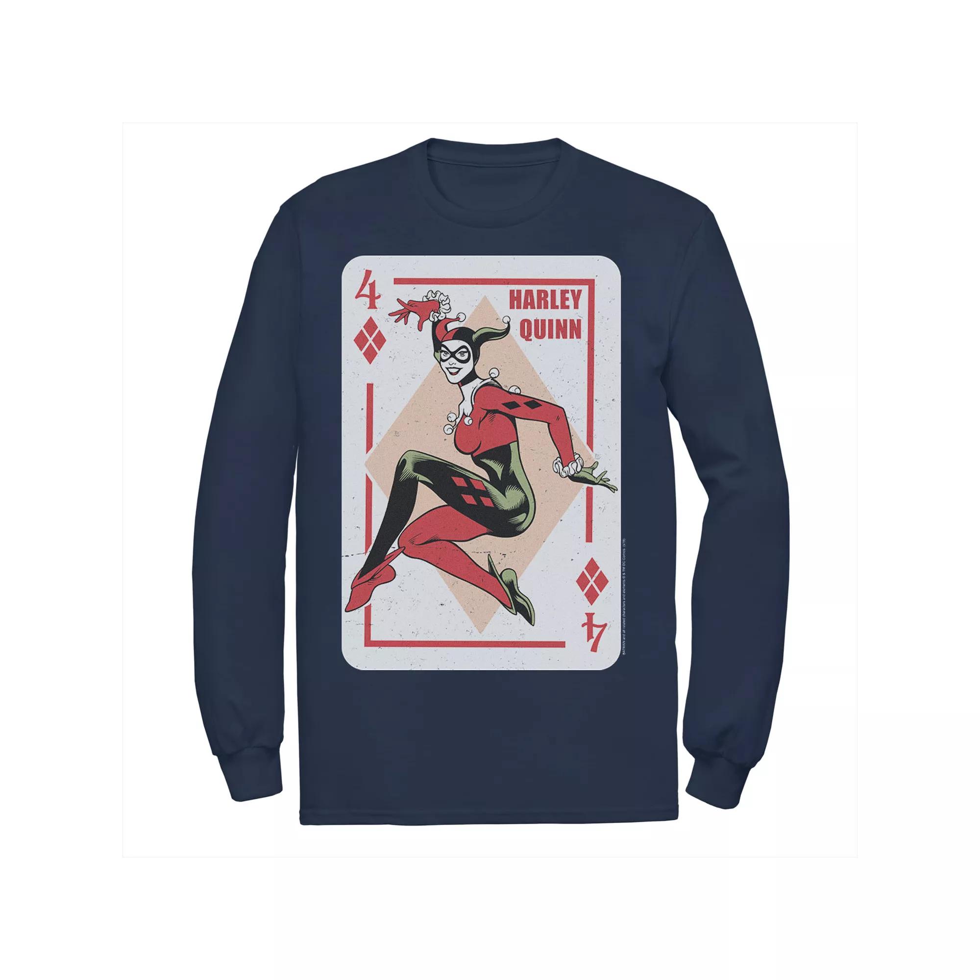 Men's DC Comics Harley Quinn Playing Card Tee,  Product Image