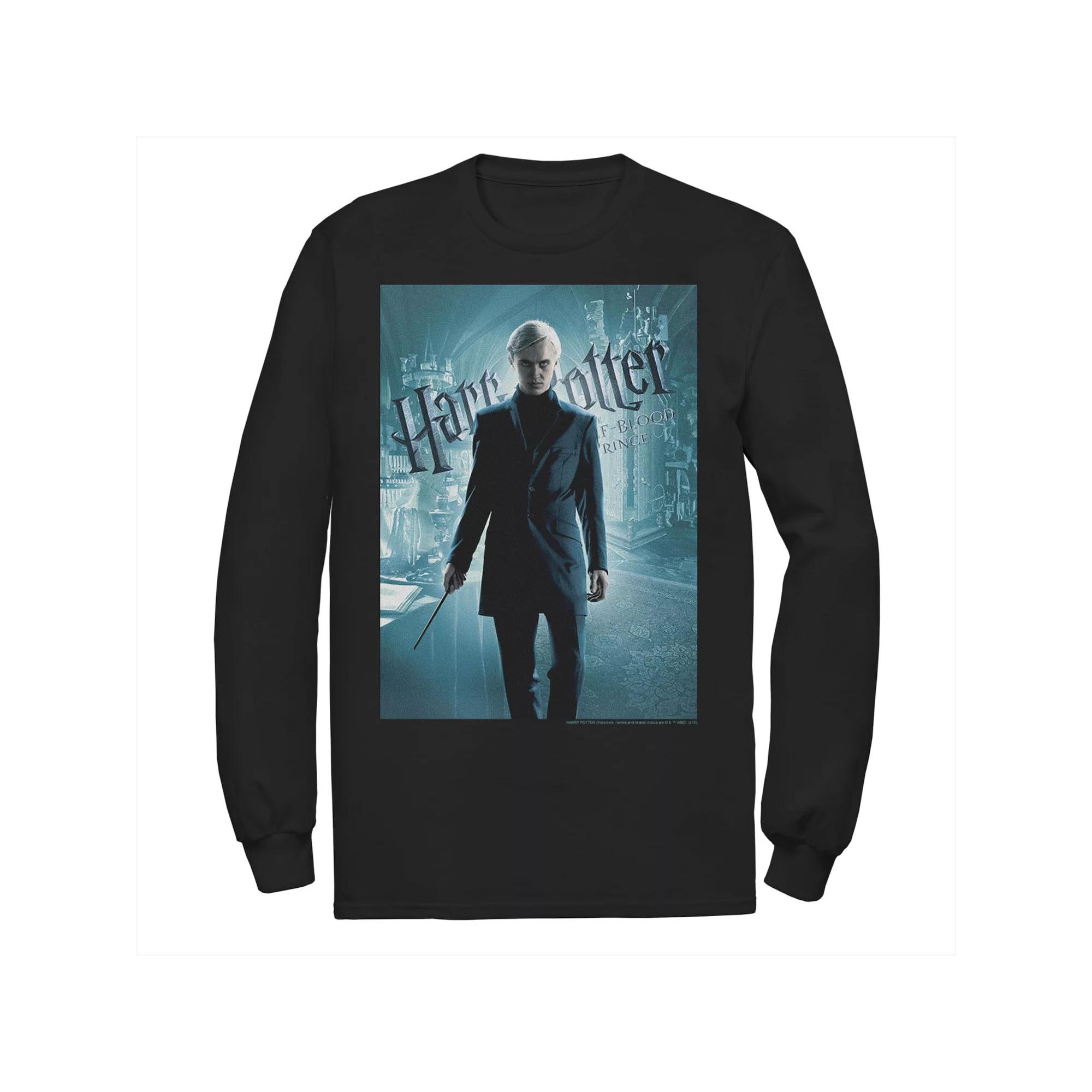 Men's Harry Potter Half-Blood Prince Draco Malfoy Character Poster Long Sleeve Graphic Tee,  Product Image