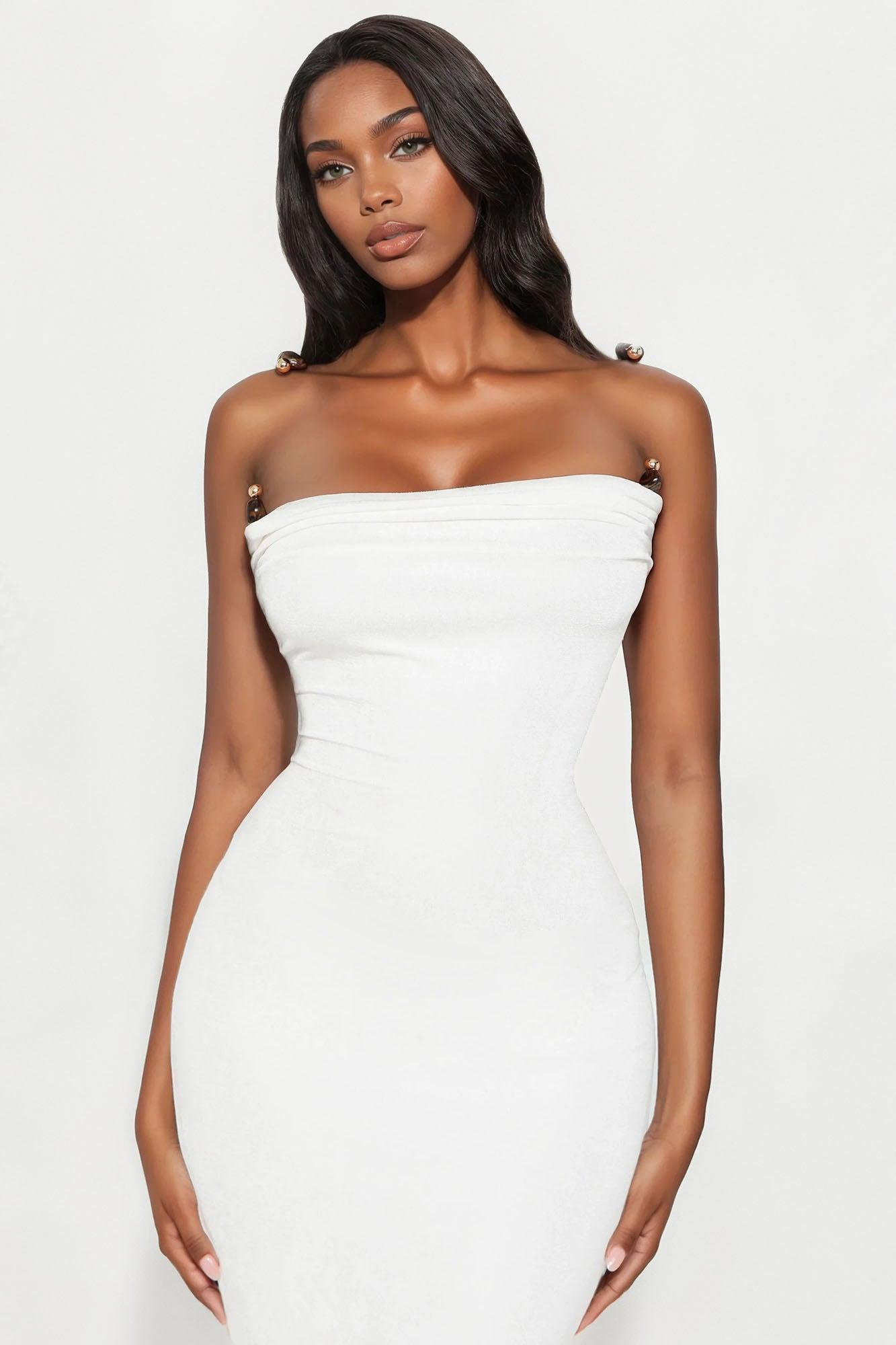 Deandra Slinky Maxi Dress - White Product Image