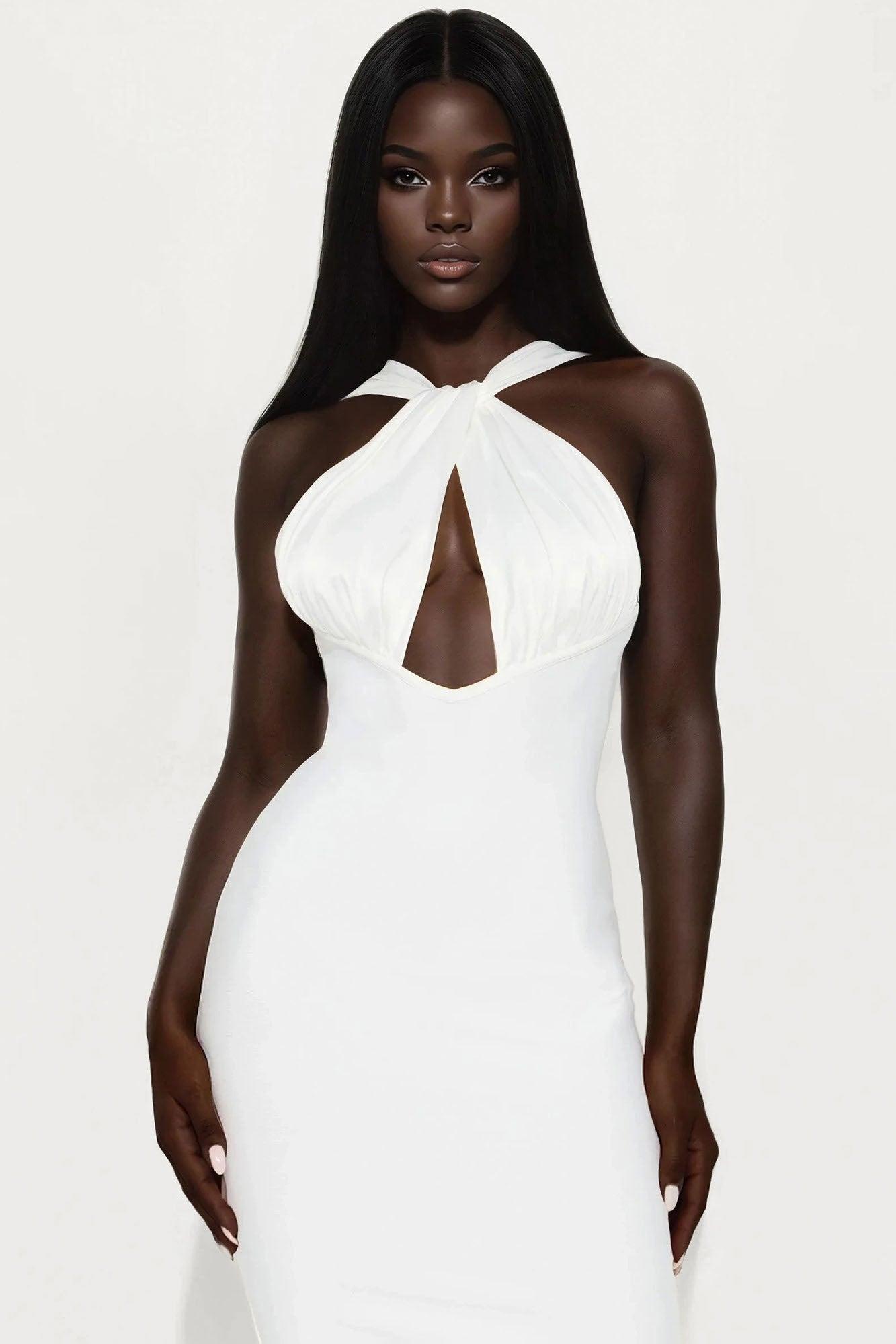 Renalda Bandage Midi Dress - White Female Product Image