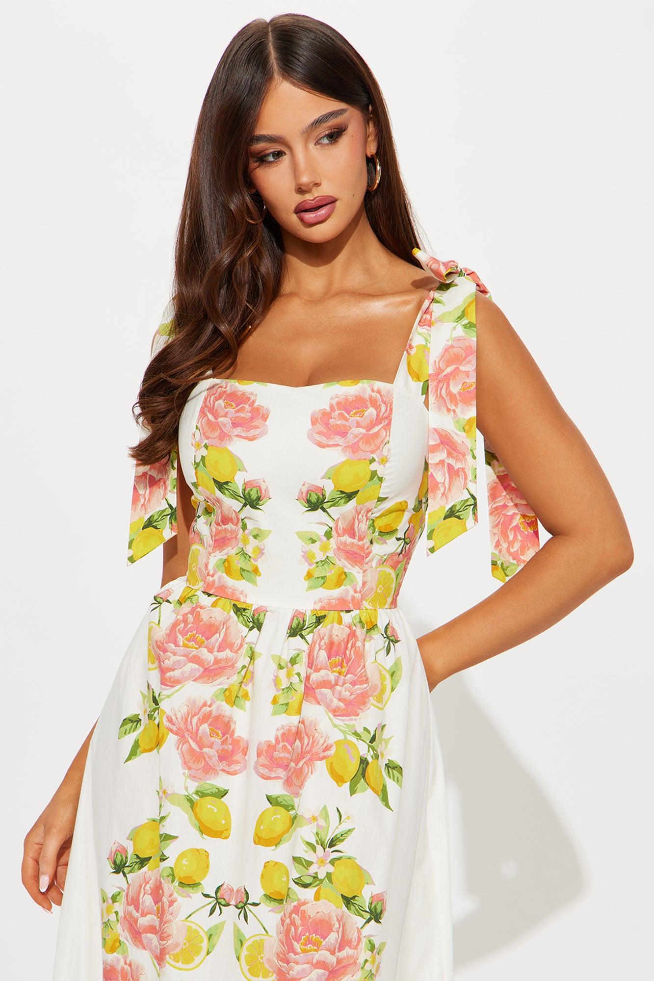 Rosie Printed Maxi Dress - White/combo Product Image