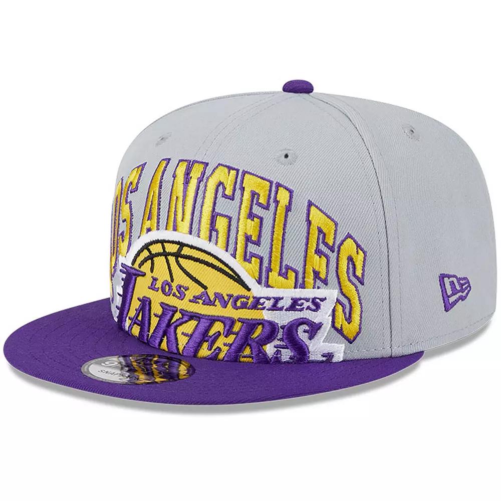 Men's New Era Gray/Purple Los Angeles Lakers Tip-Off Two-Tone 9FIFTY Snapback Hat, Grey Product Image