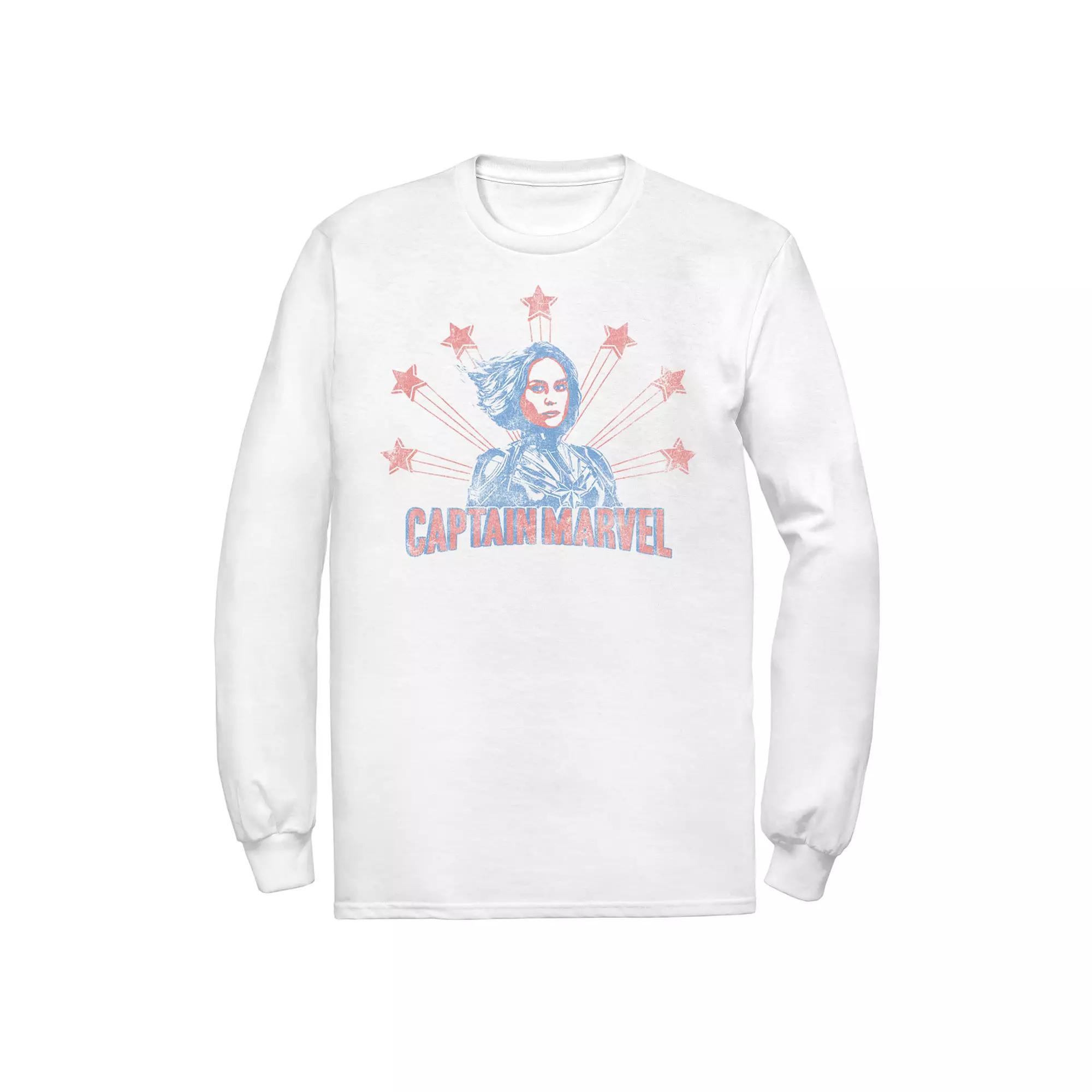 Men's Captain Marvel Distressed Portrait Tee,  Product Image