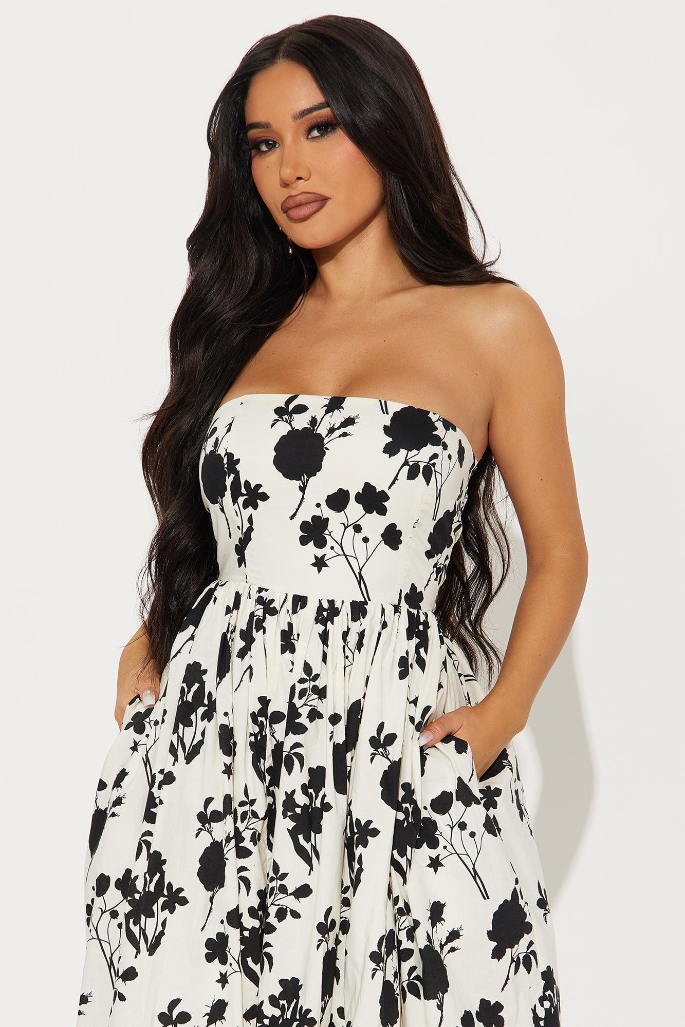 Effortless Feeling Floral Midi Dress - Black/combo Product Image