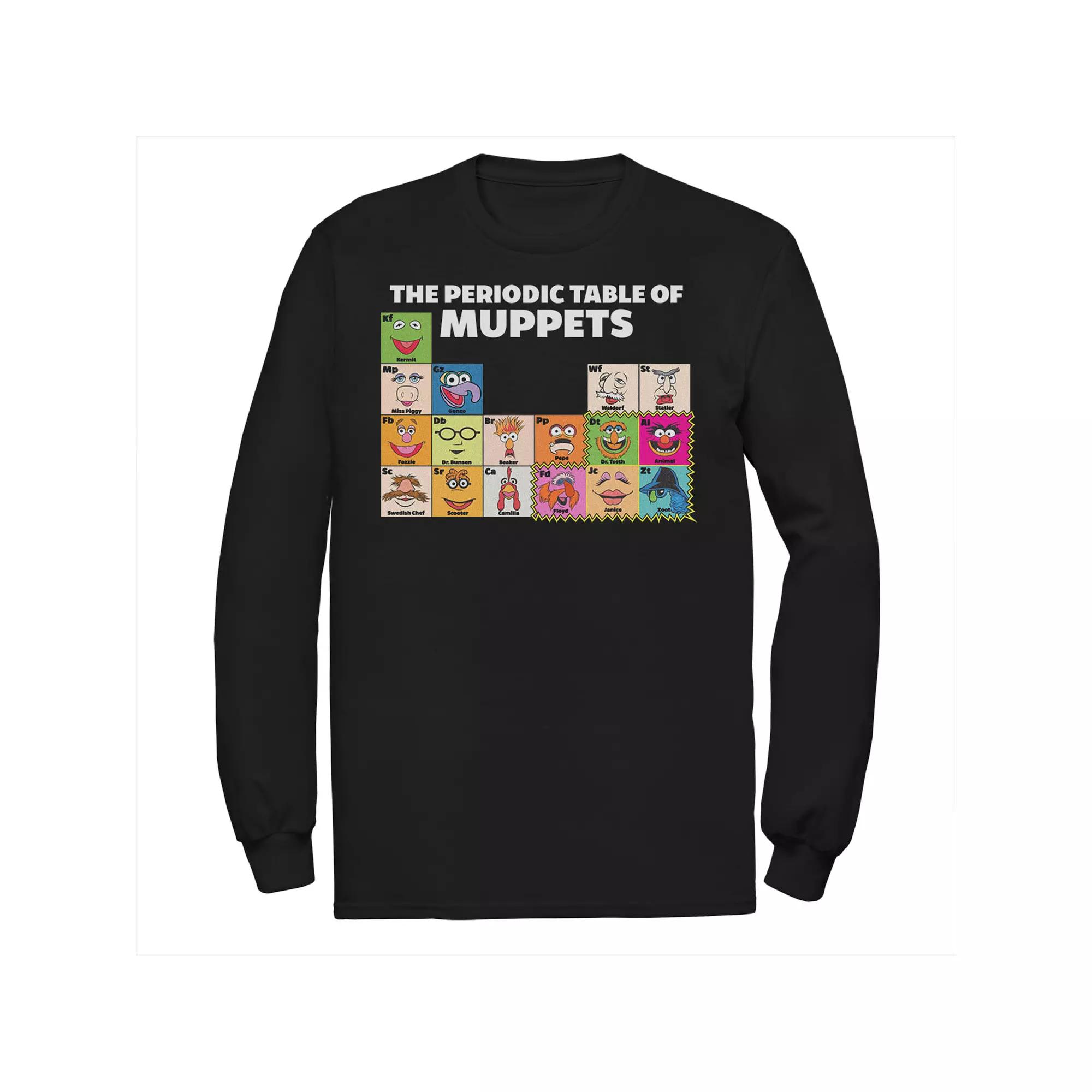 Disney's The Muppets Big & Tall Periodic Table Of The Muppets Long Sleeve Tee, Men's,  Product Image