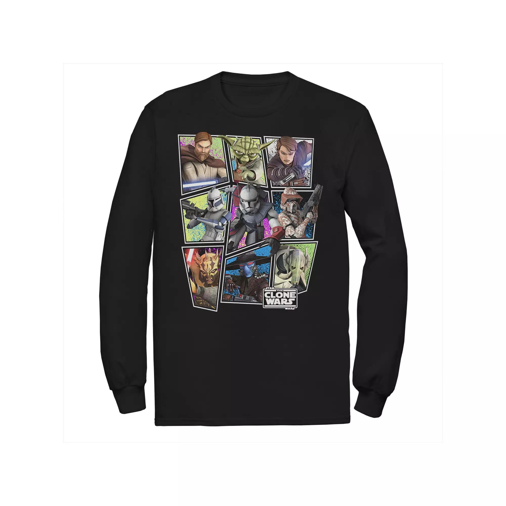 Men's Star Wars Clone Wars Square Group Photos Tee,  Product Image