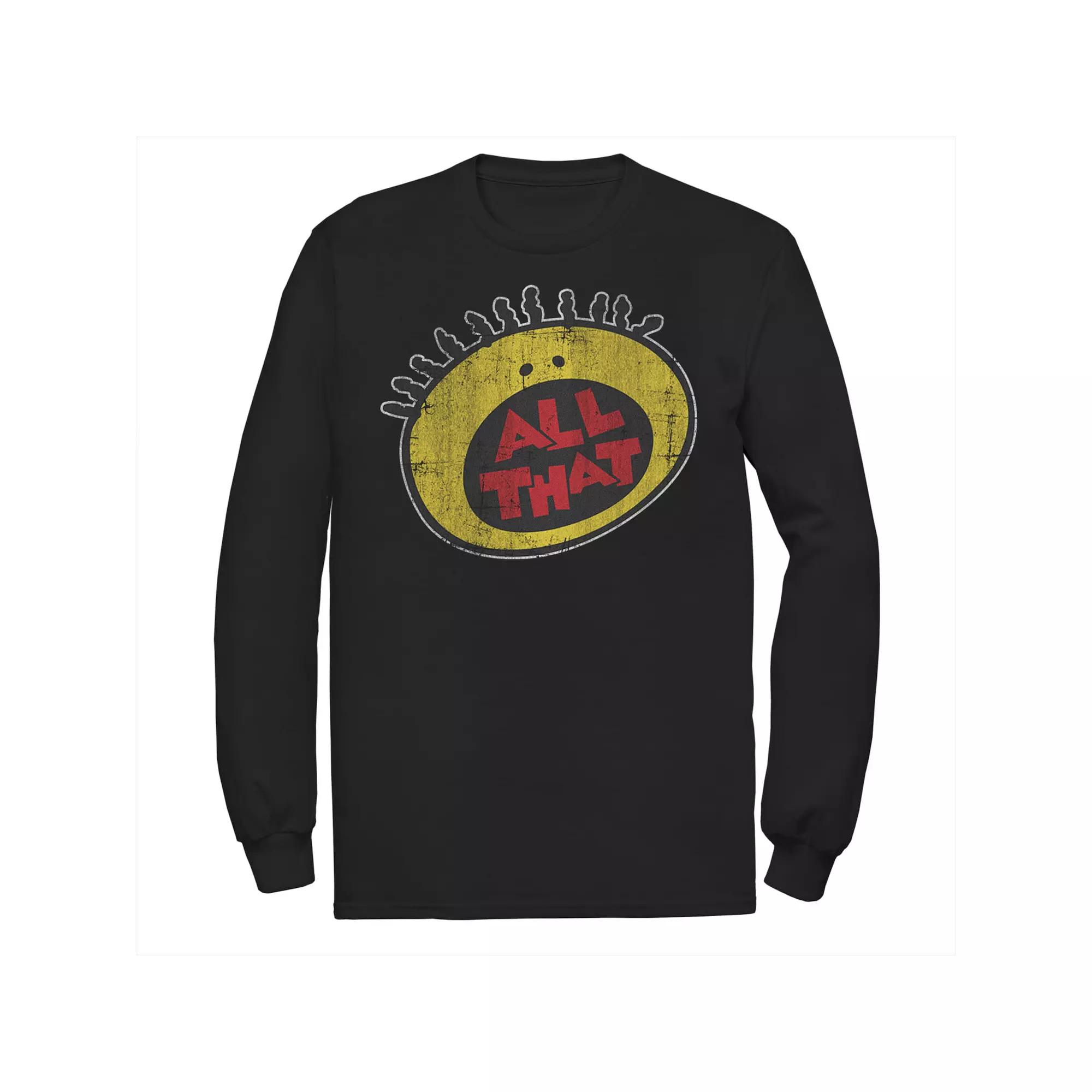 Men's Nickelodeon All That Classic Vintage Face Logo Title Long Sleeve Graphic Tee,  Product Image