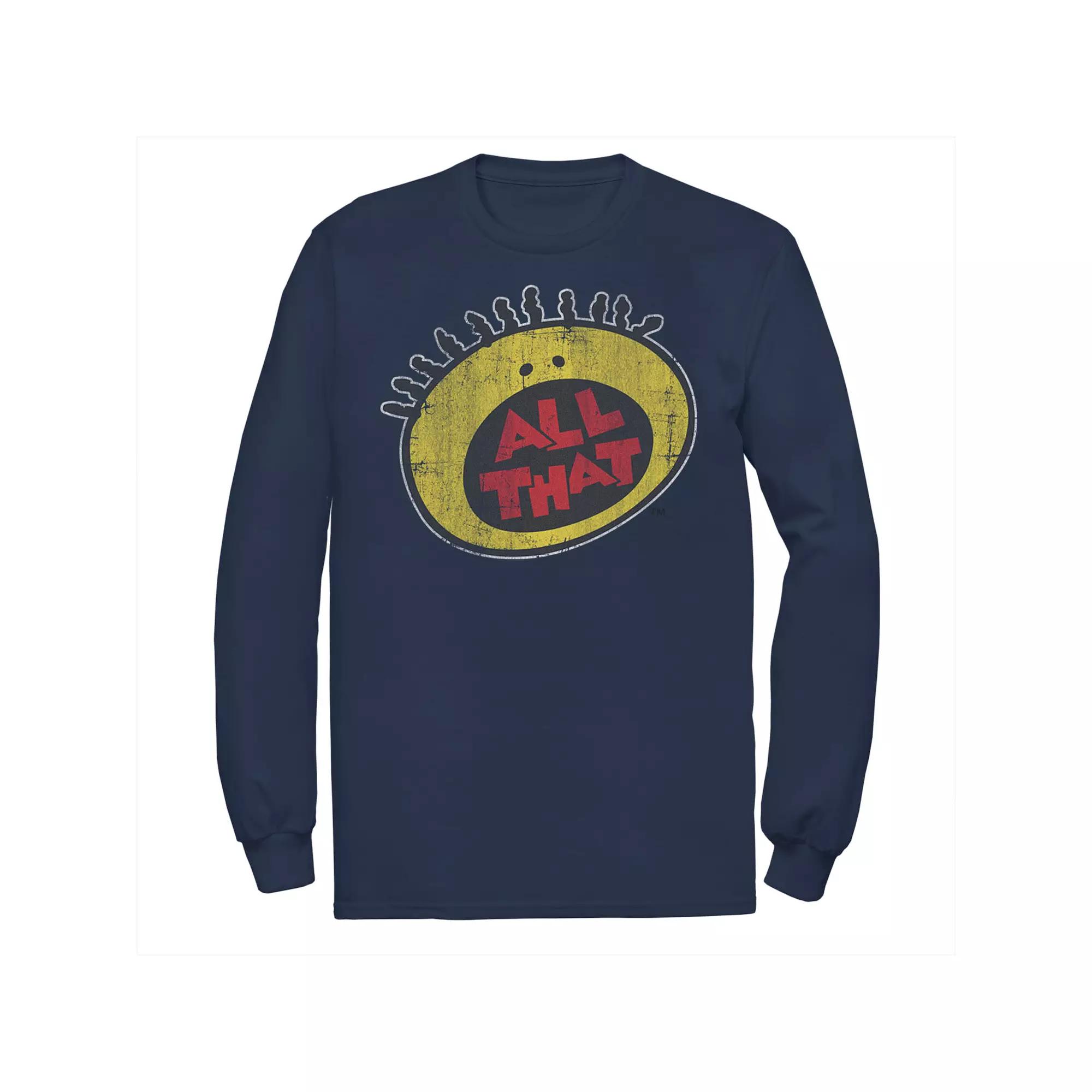 Men's Nickelodeon All That Classic Vintage Face Logo Title Long Sleeve Graphic Tee,  Product Image