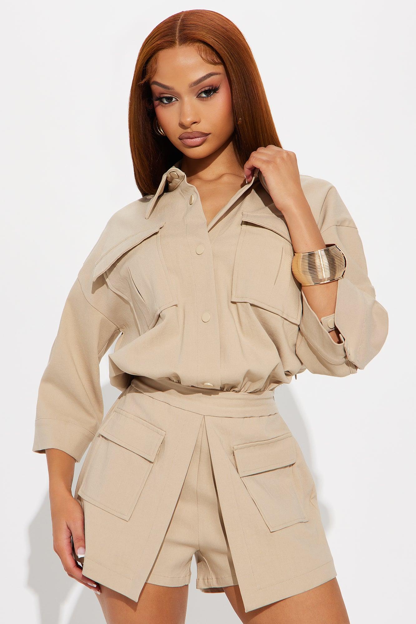Game Maker Romper - Khaki Product Image