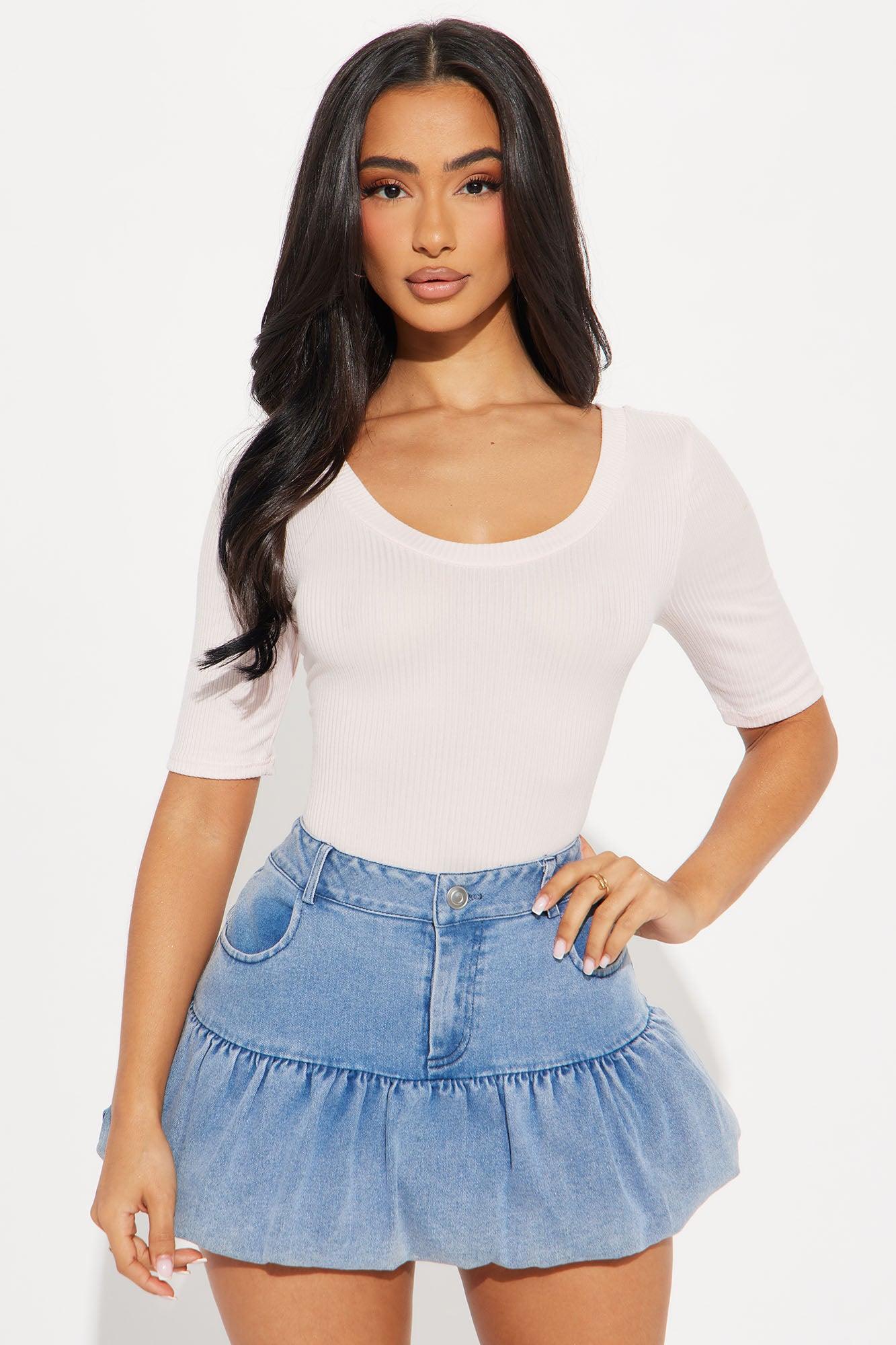 Essential Ribbed Bodysuit - Pink Product Image