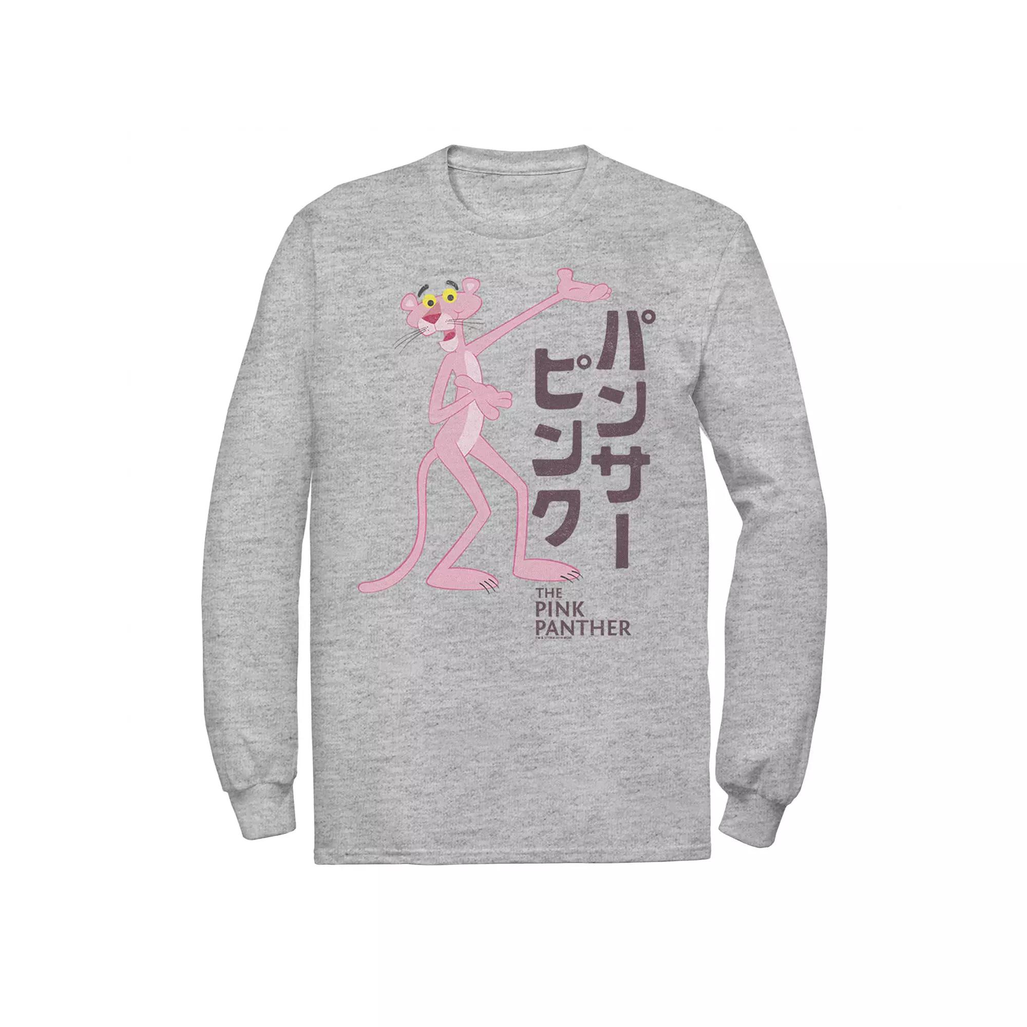 Men's Pink Panther Kanji Portrait Logo Long Sleeve Graphic Tee, Size: Large, Ath Product Image