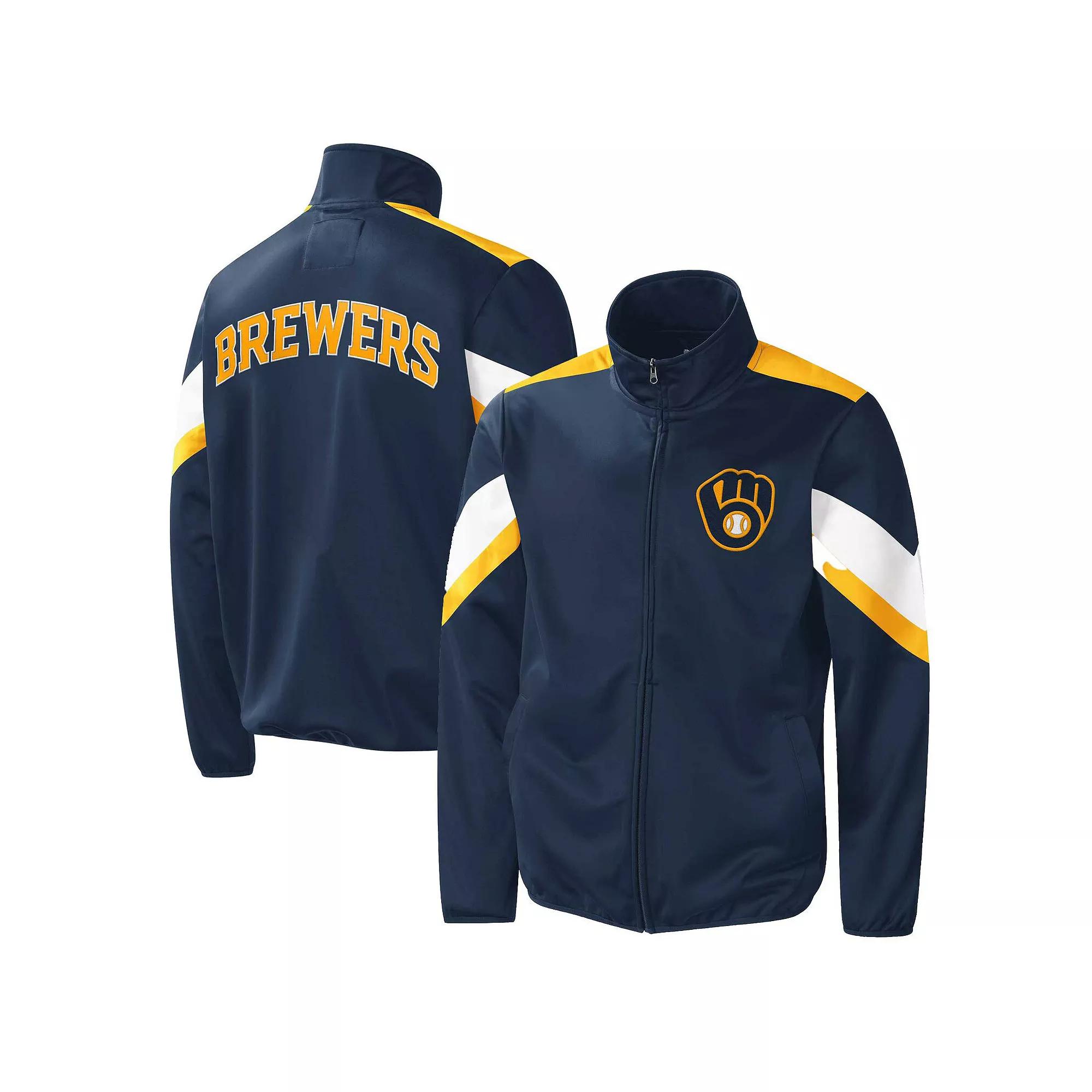 Men's G-III Sports by Carl Banks Navy Milwaukee Brewers Earned Run Full-Zip Jacket, Size: 5XL, Blue Product Image