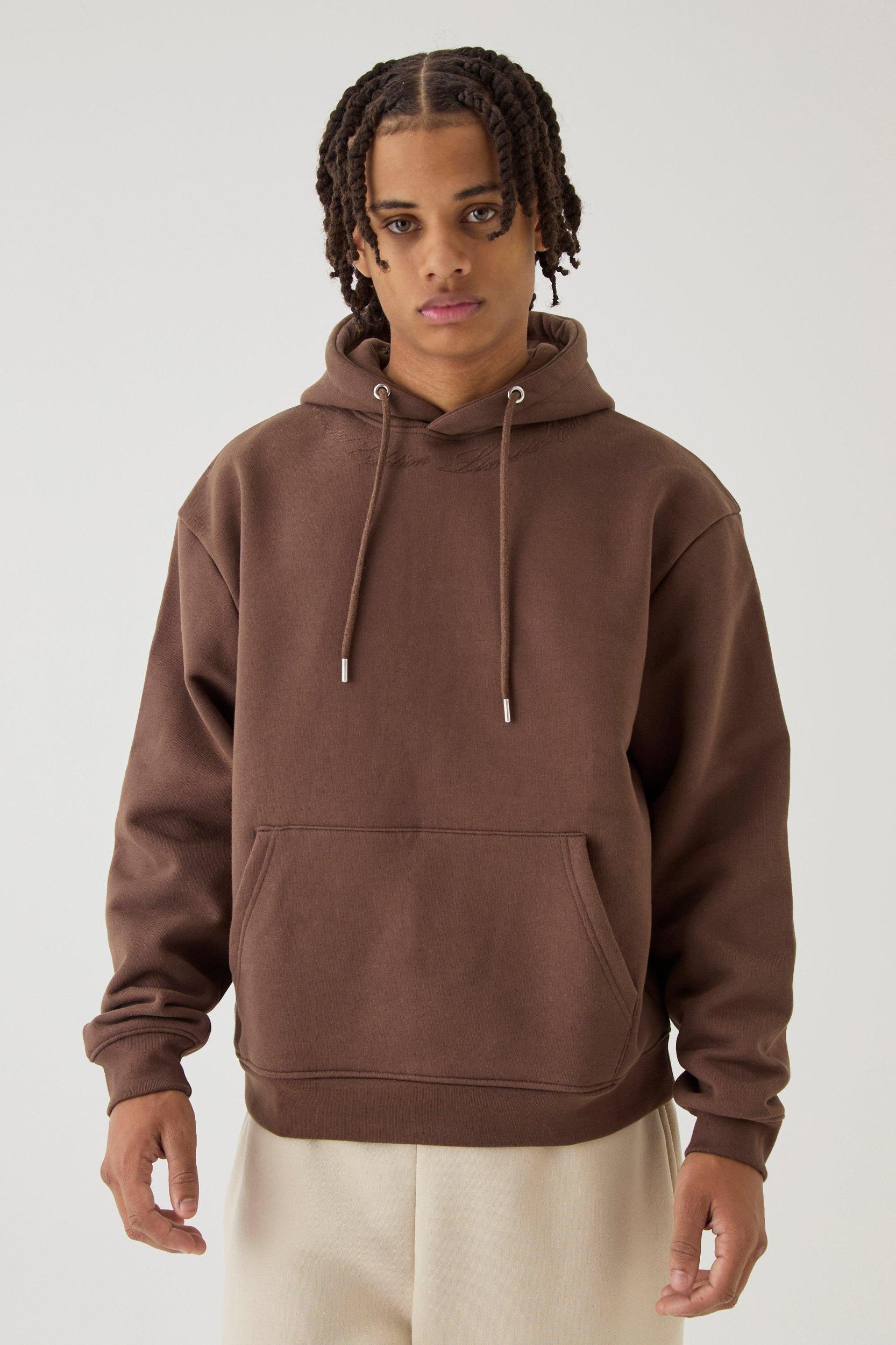 Smart Oversized Boxy Super Heavyweight Puff Print Hoodie | boohooMAN USA Product Image