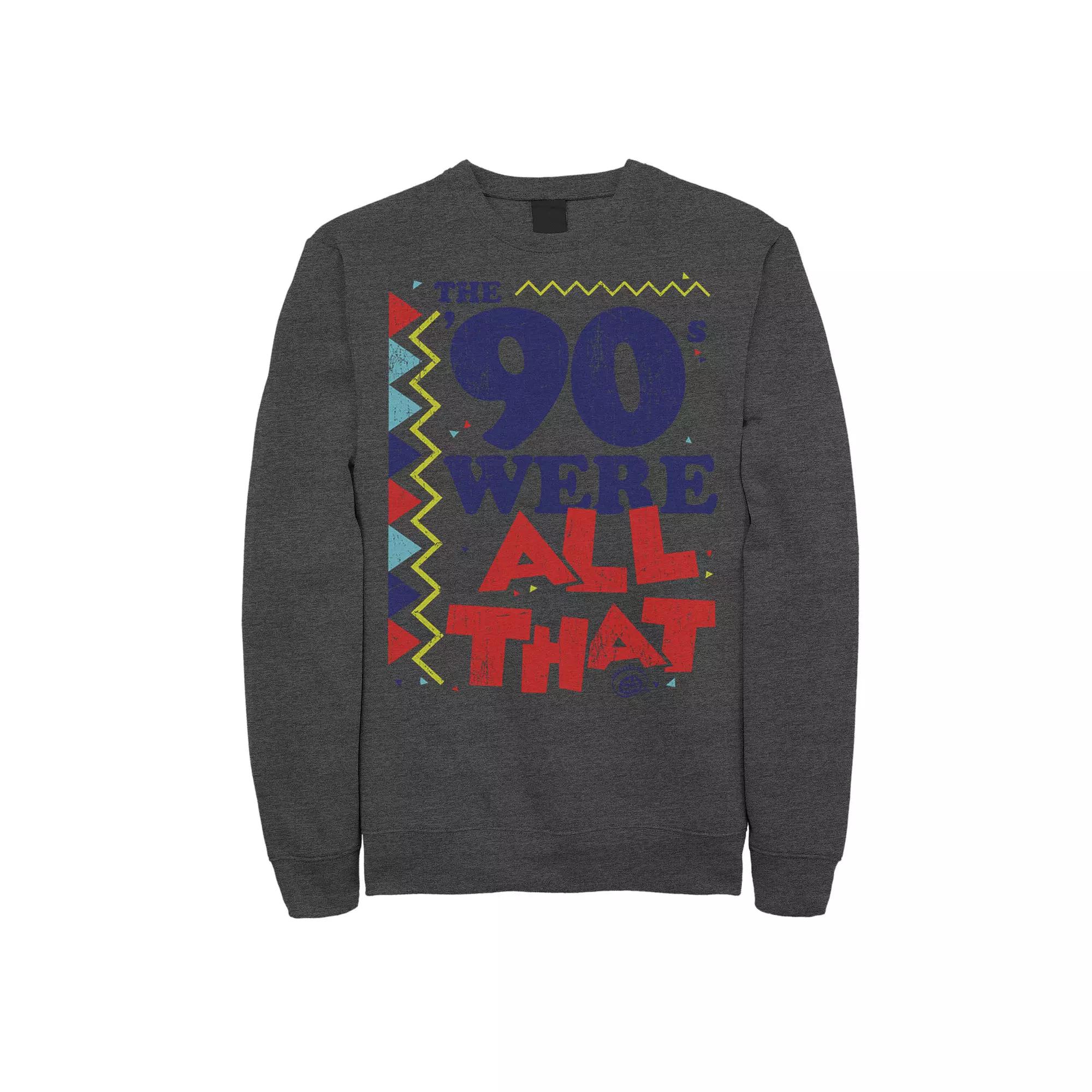 Men's Nickelodeon All That The Nineties Were Retro Poster Graphic Fleece Pullover,  Product Image
