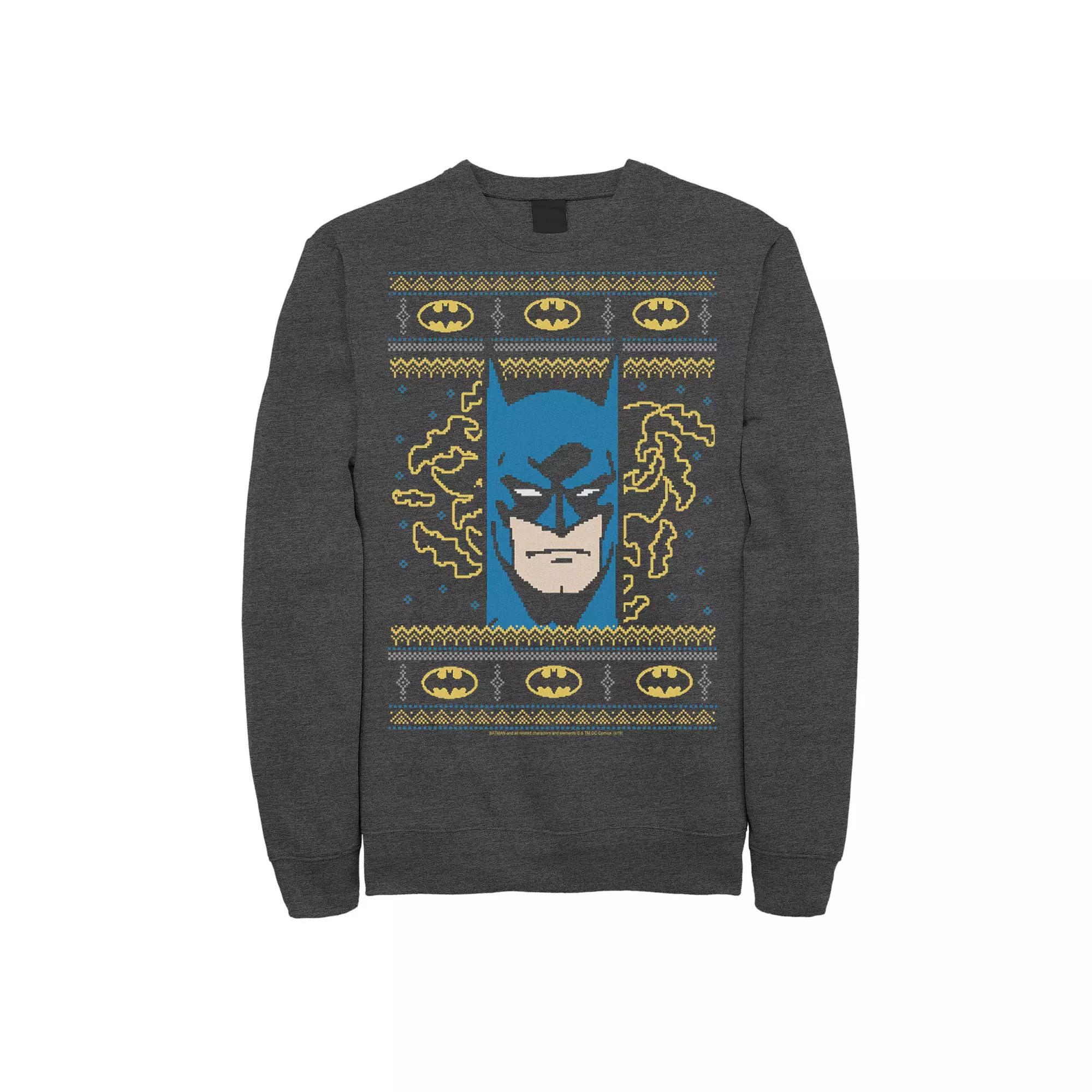 Men's Batman Vintage Head Shot Knit Style Fleece,  Product Image