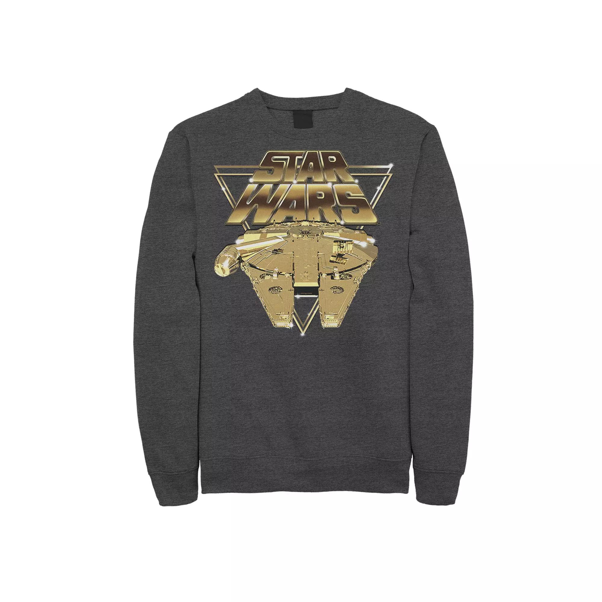 Men's Star Wars Last Jedi Platinum Falcon Slant Logo Sweatshirt,  Product Image