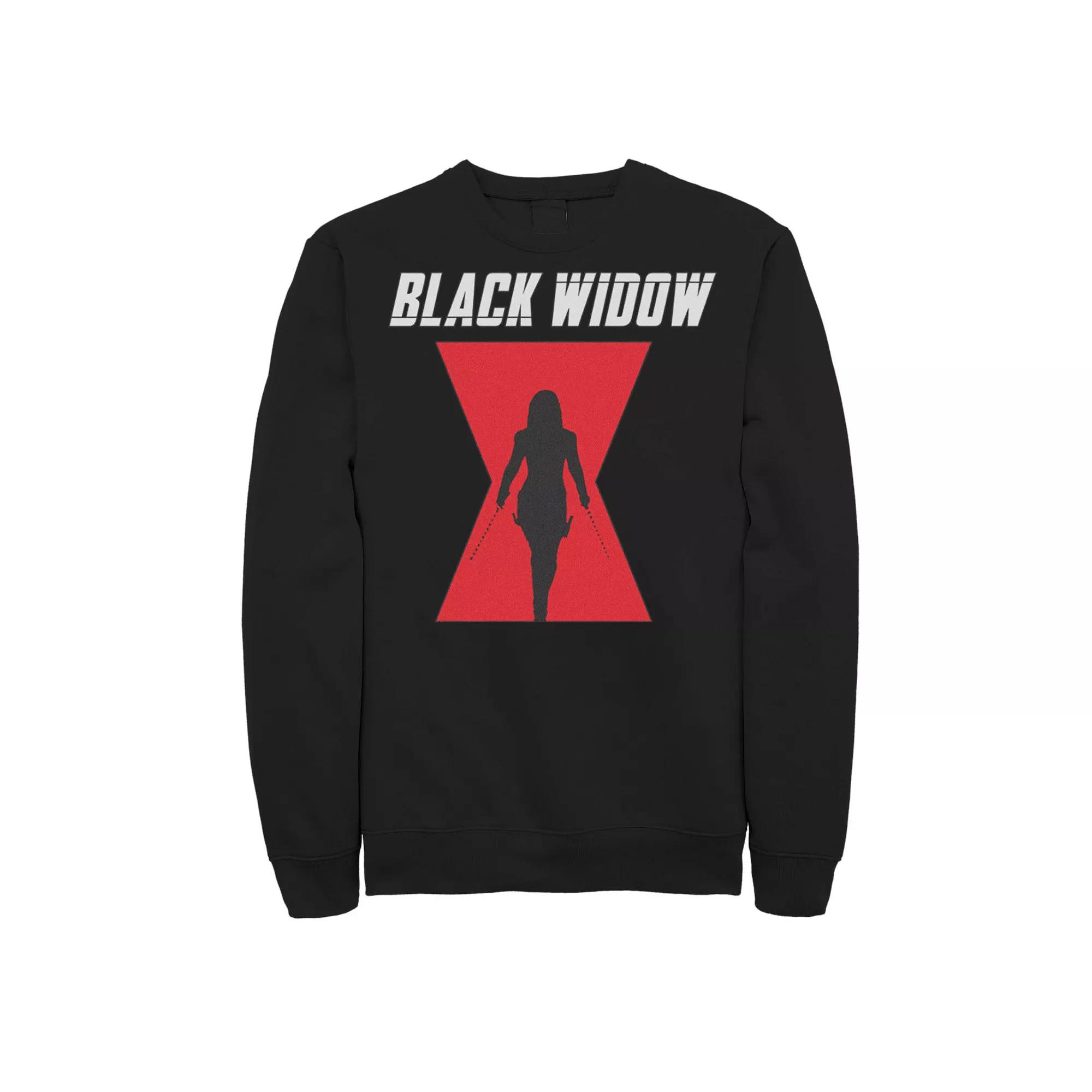 Men's Marvel Black Widow Logo Silhouette Sweatshirt,  Product Image
