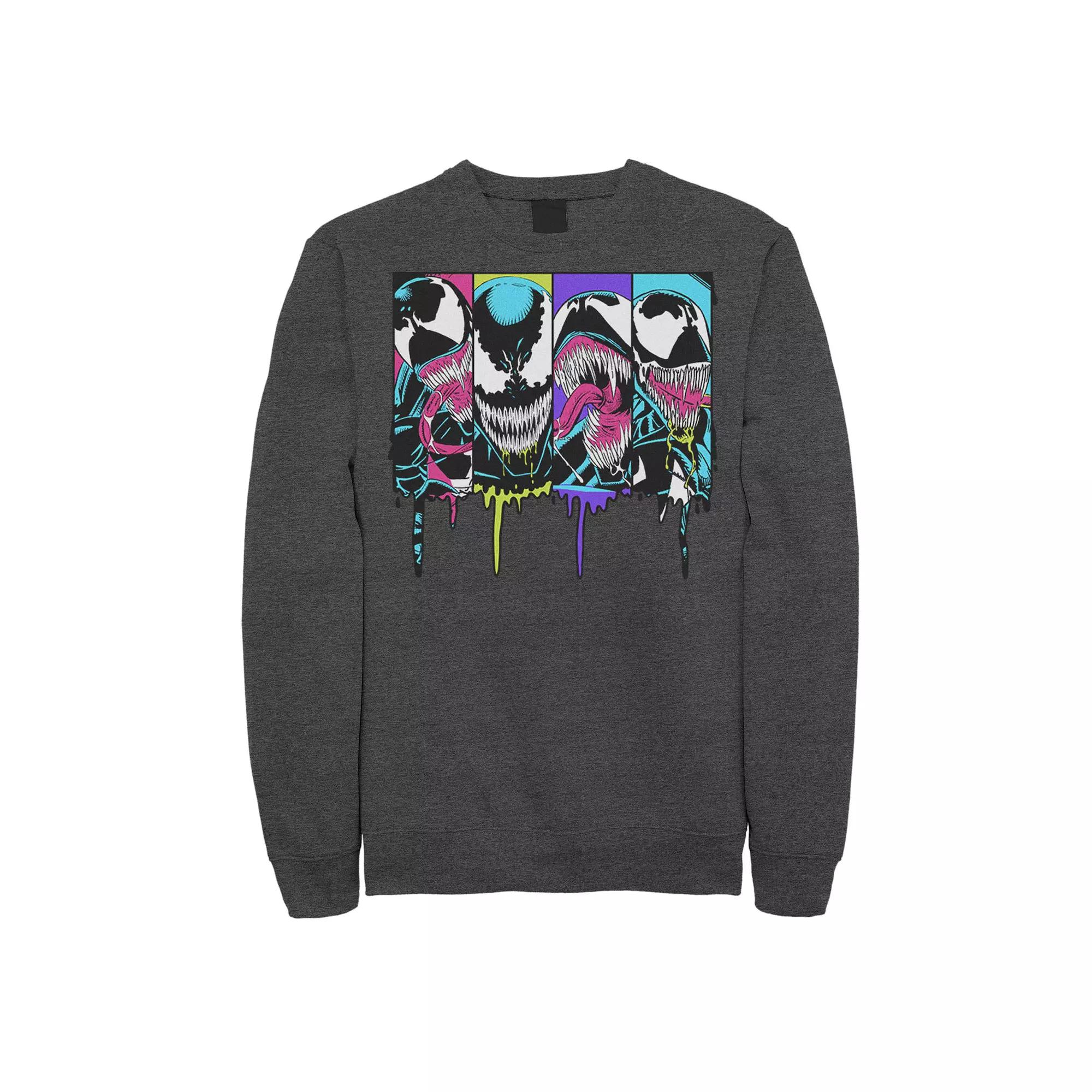 Men's Marvel Venom Colorful Dripping Comic Panel Sweatshirt,  Product Image