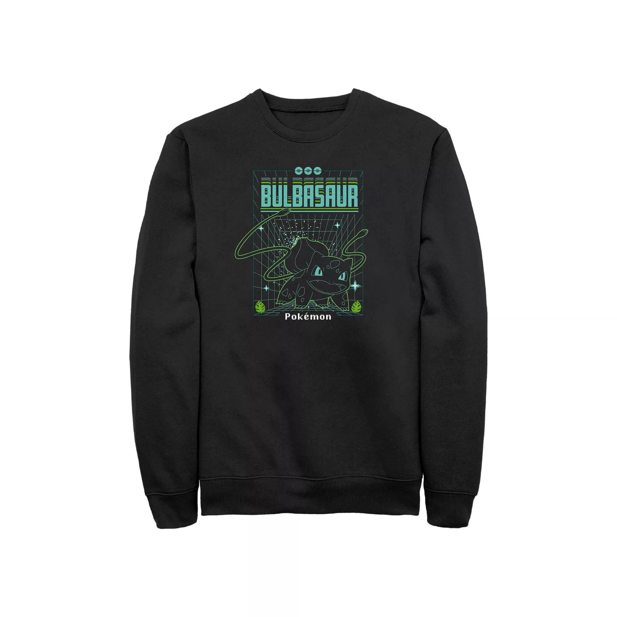 Men's Pokemon Bulbasaur Grid Background Graphic Fleece,  Product Image