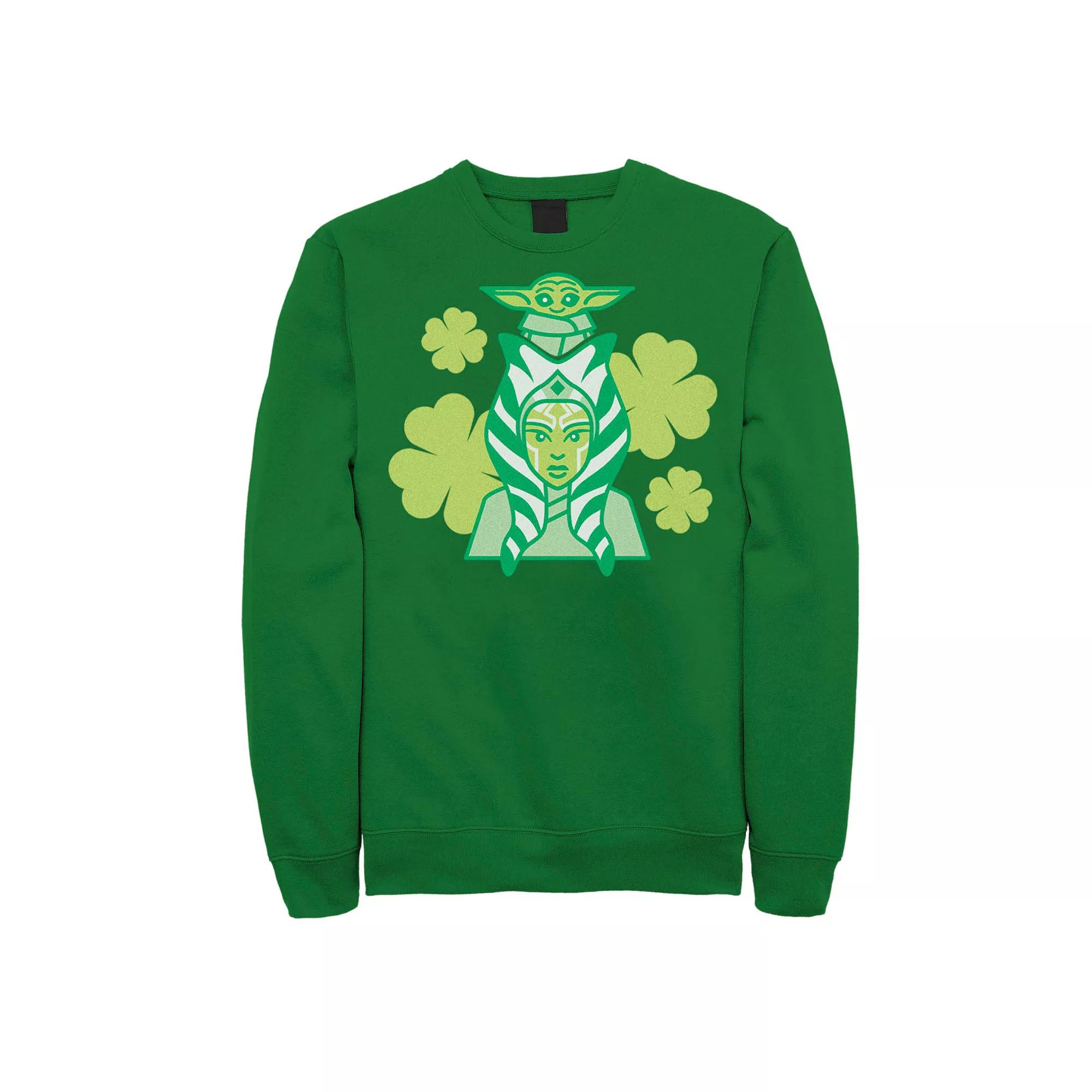 Men's Star Wars The Mandalorian Ahsoka The Child AKA Baby Yoda St. Patrick's Day Sweatshirt, Size: Medium, Kelly Product Image