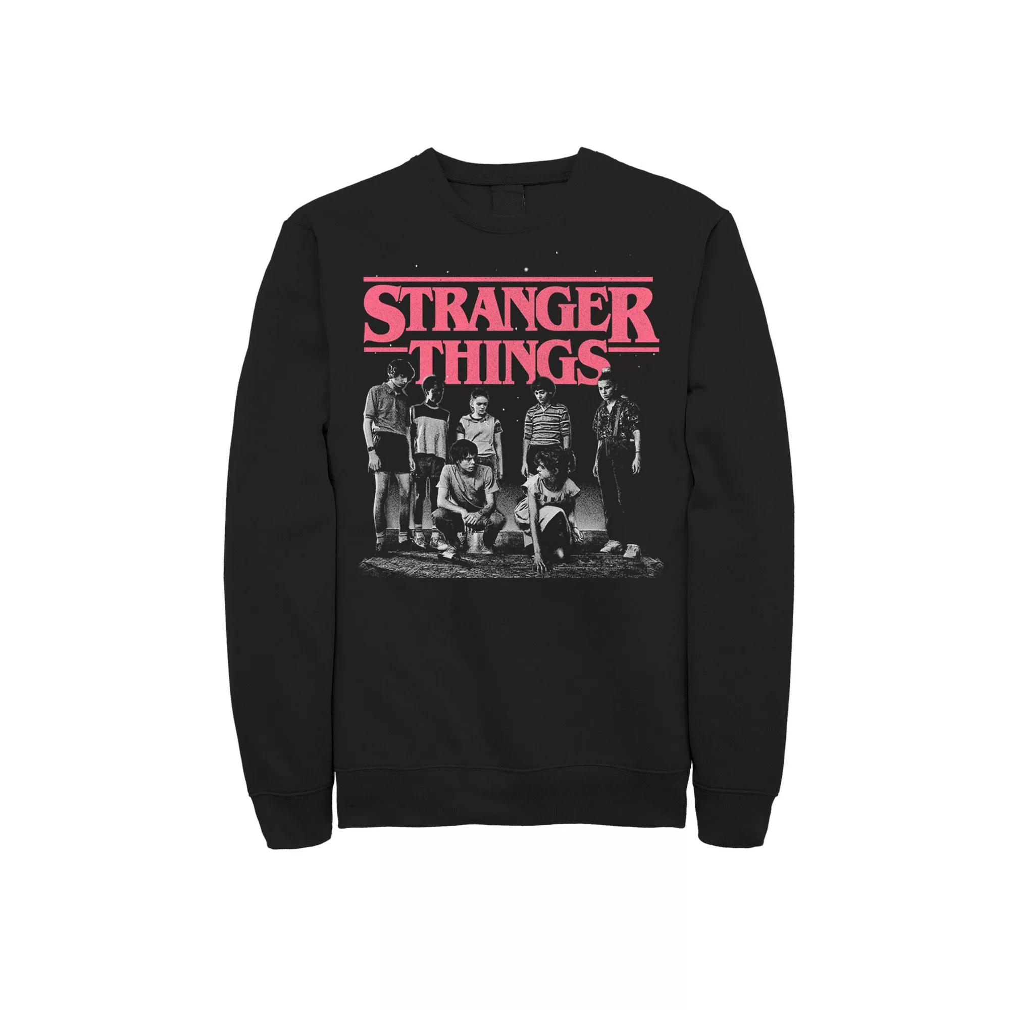 Men's Stranger Things Faded Cast Poster Sweatshirt,  Product Image
