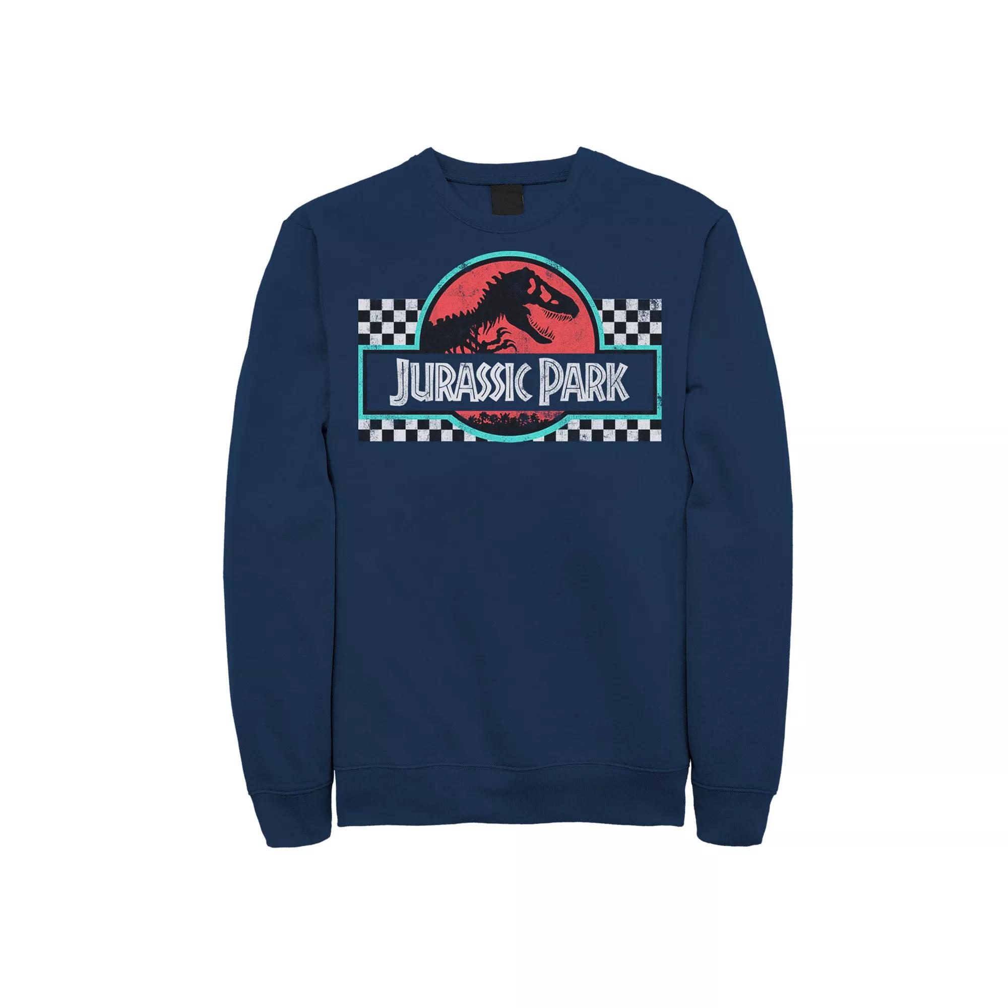 Men's Jurassic Park Retro Colors Checkered Logo Sweatshirt,  Product Image