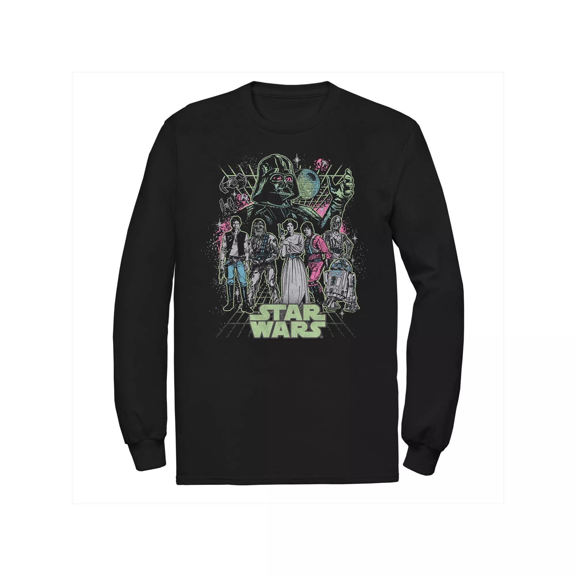 Men's Star Wars Neon Poster Long Sleeve Graphic Tee,  Product Image